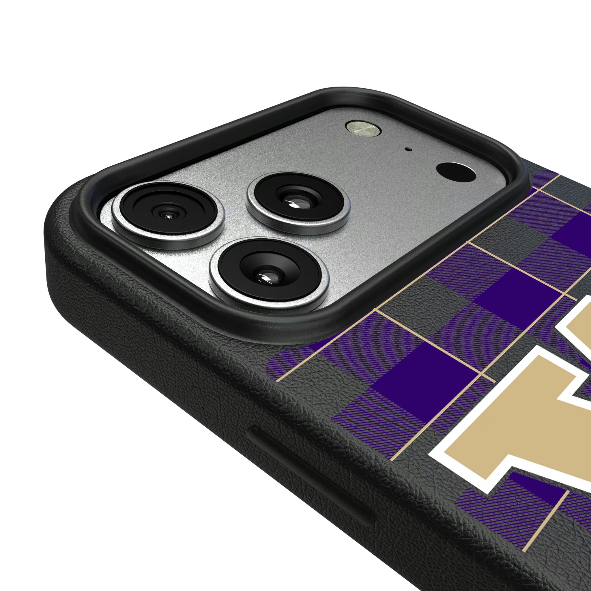 University of Washington Huskies Plaid iPhone MagSafe Compatible Phone Case for Apple iPhone - Detail#Device_iPhone 17 Pro Max