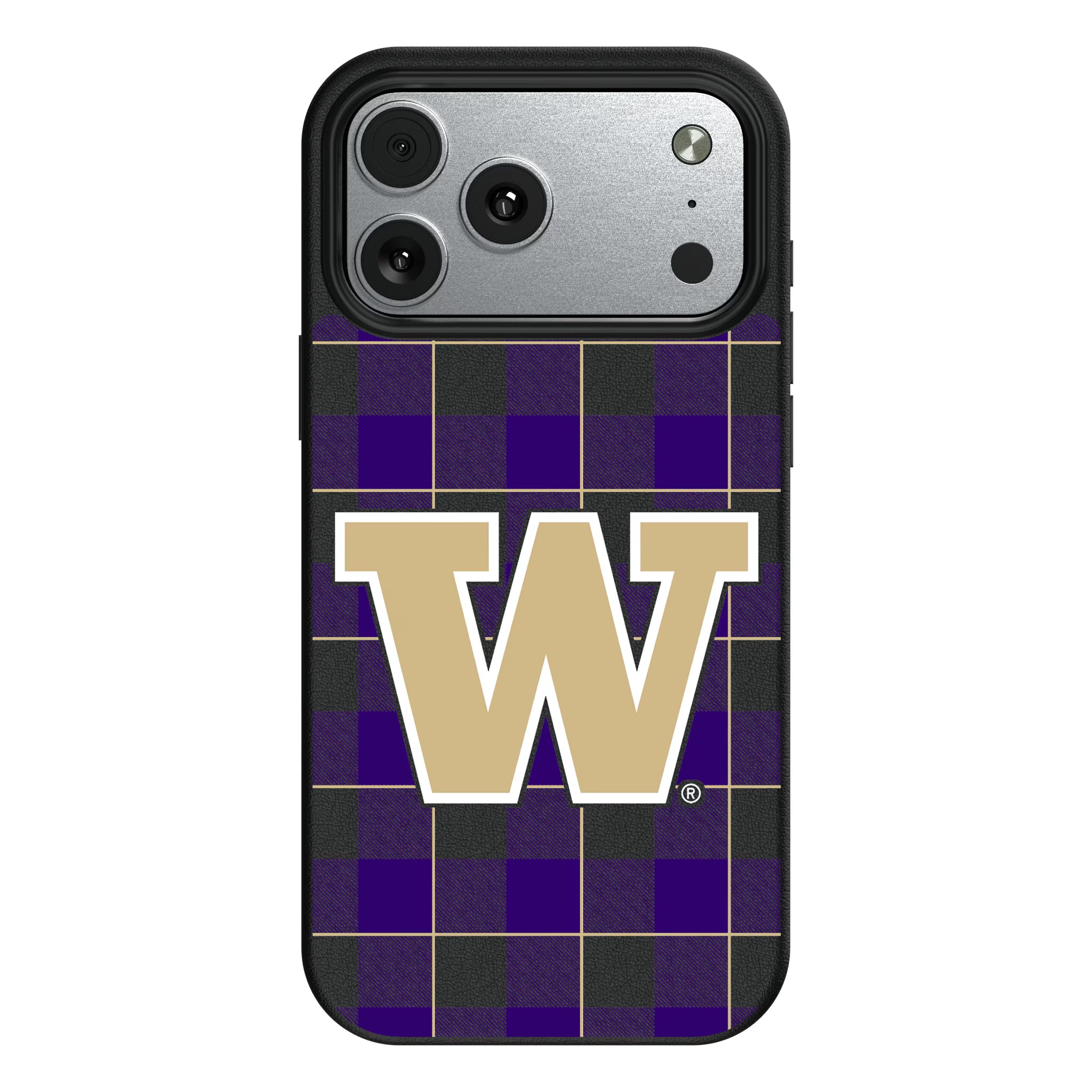 University of Washington Huskies Plaid iPhone MagSafe Compatible Phone Case for Apple iPhone#Device_iPhone 17 Pro Max