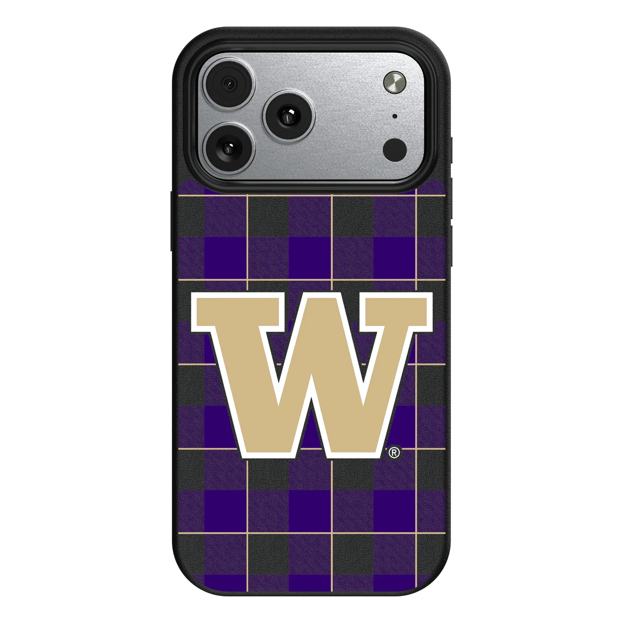 University of Washington Huskies Plaid iPhone MagSafe Compatible Phone Case for Apple iPhone#Device_iPhone 17 Pro Max