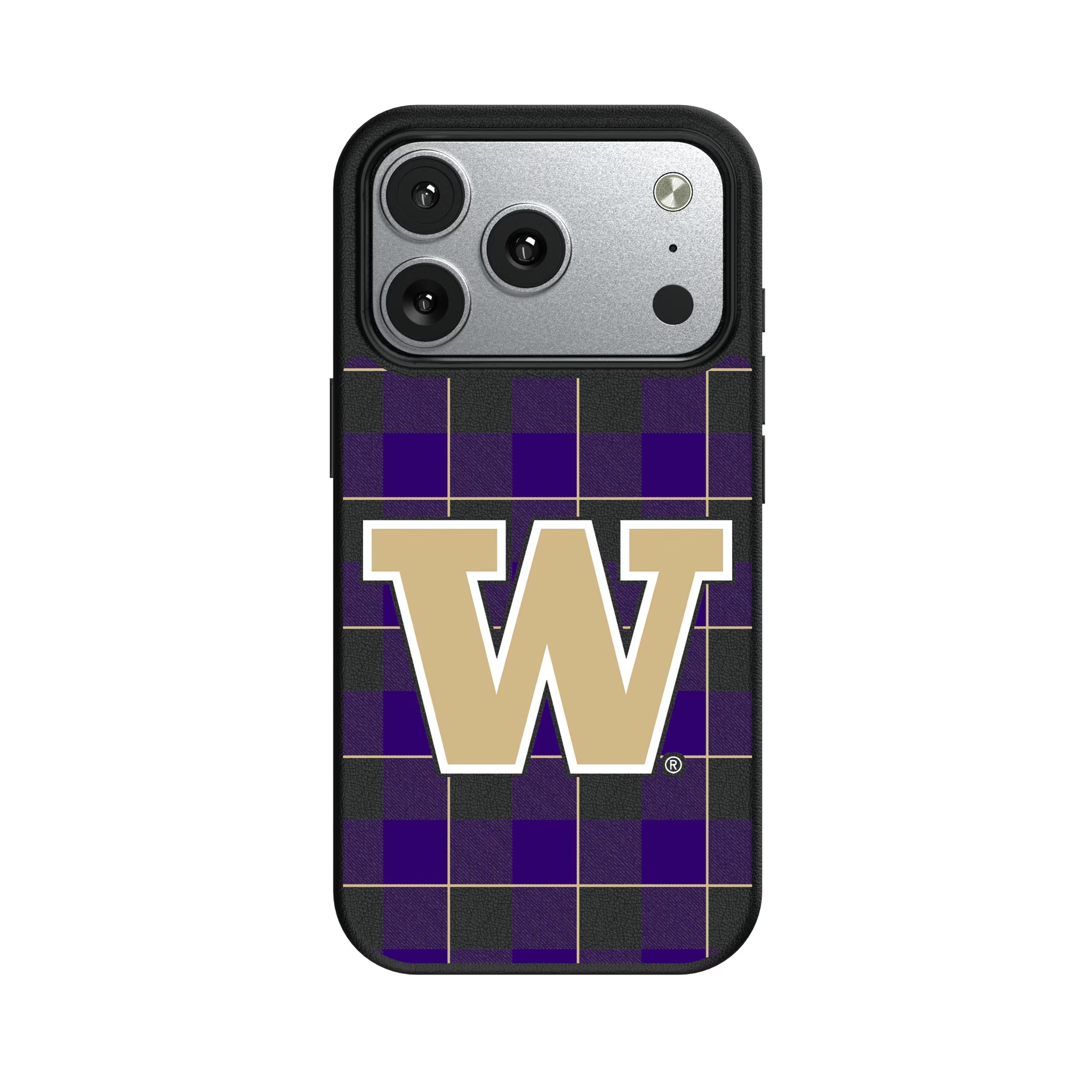 University of Washington Huskies Plaid iPhone MagSafe Compatible Phone Case for Apple iPhone#Device_iPhone 17 Pro