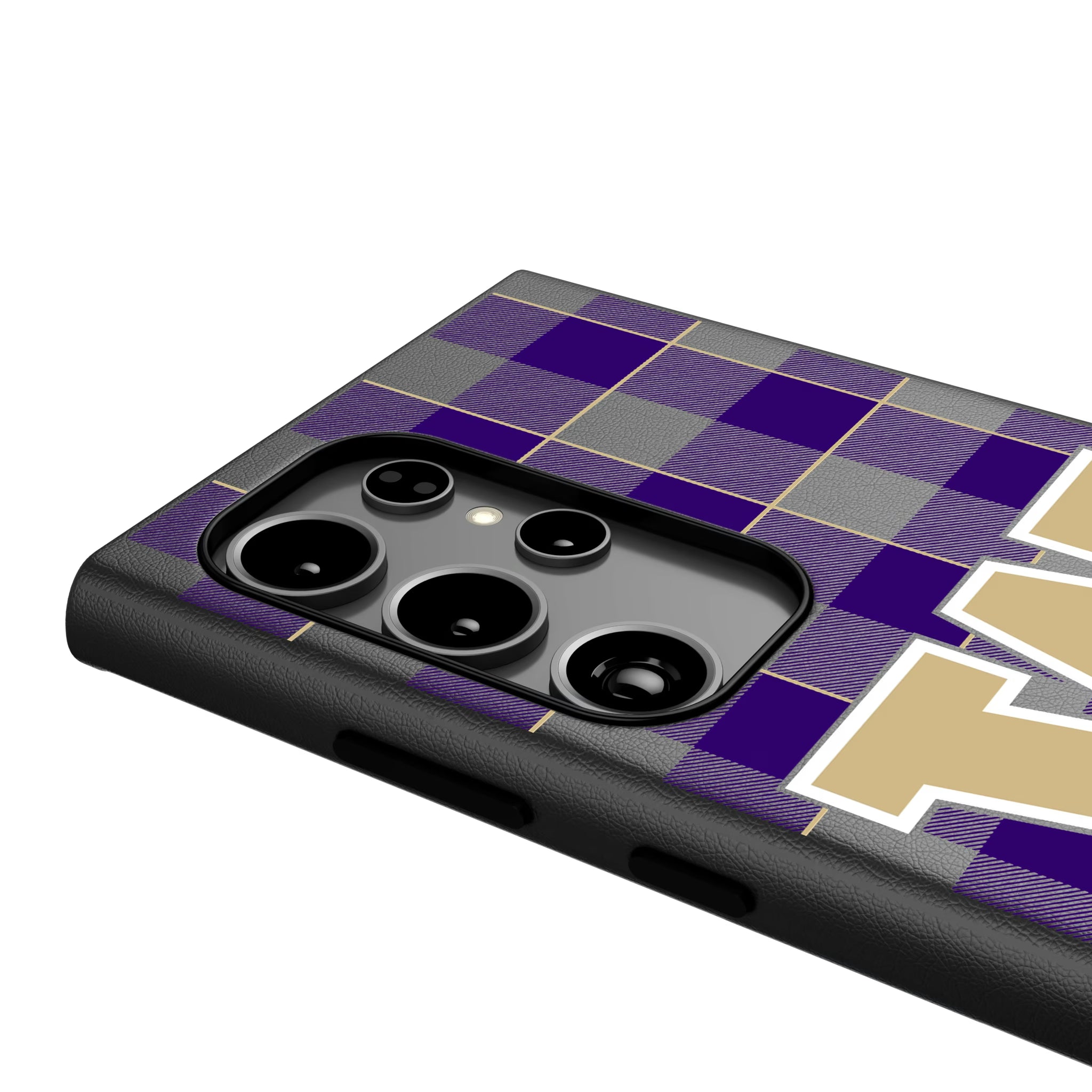 University of Washington Huskies Plaid Galaxy MagSafe Compatible Phone Case for Samsung Galaxy - Detail