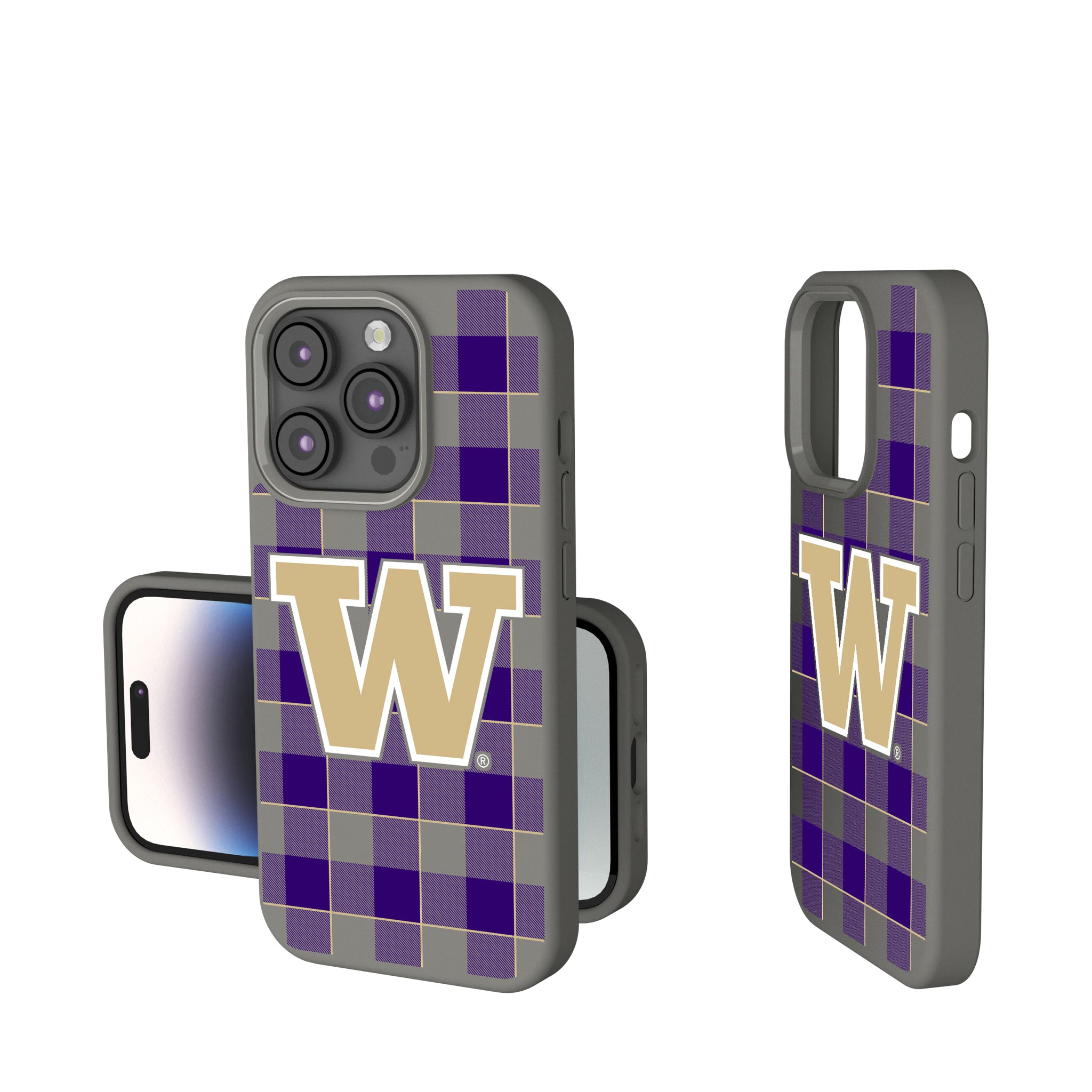 University of Washington Huskies Plaid iPhone Soft Touch Phone Case for Apple iPhone