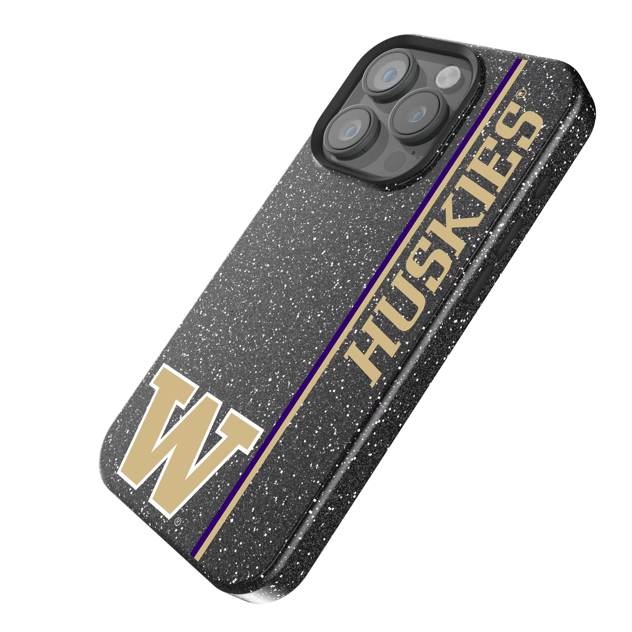 University of Washington Huskies Sidebar iPhone Bling Phone Case for Apple iPhone - Isometric View