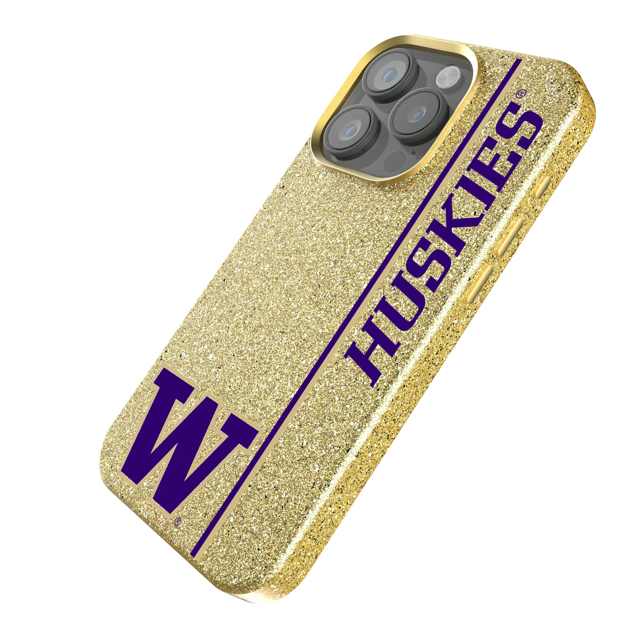 University of Washington Huskies Sidebar iPhone Bling Phone Case for Apple iPhone - Isometric View