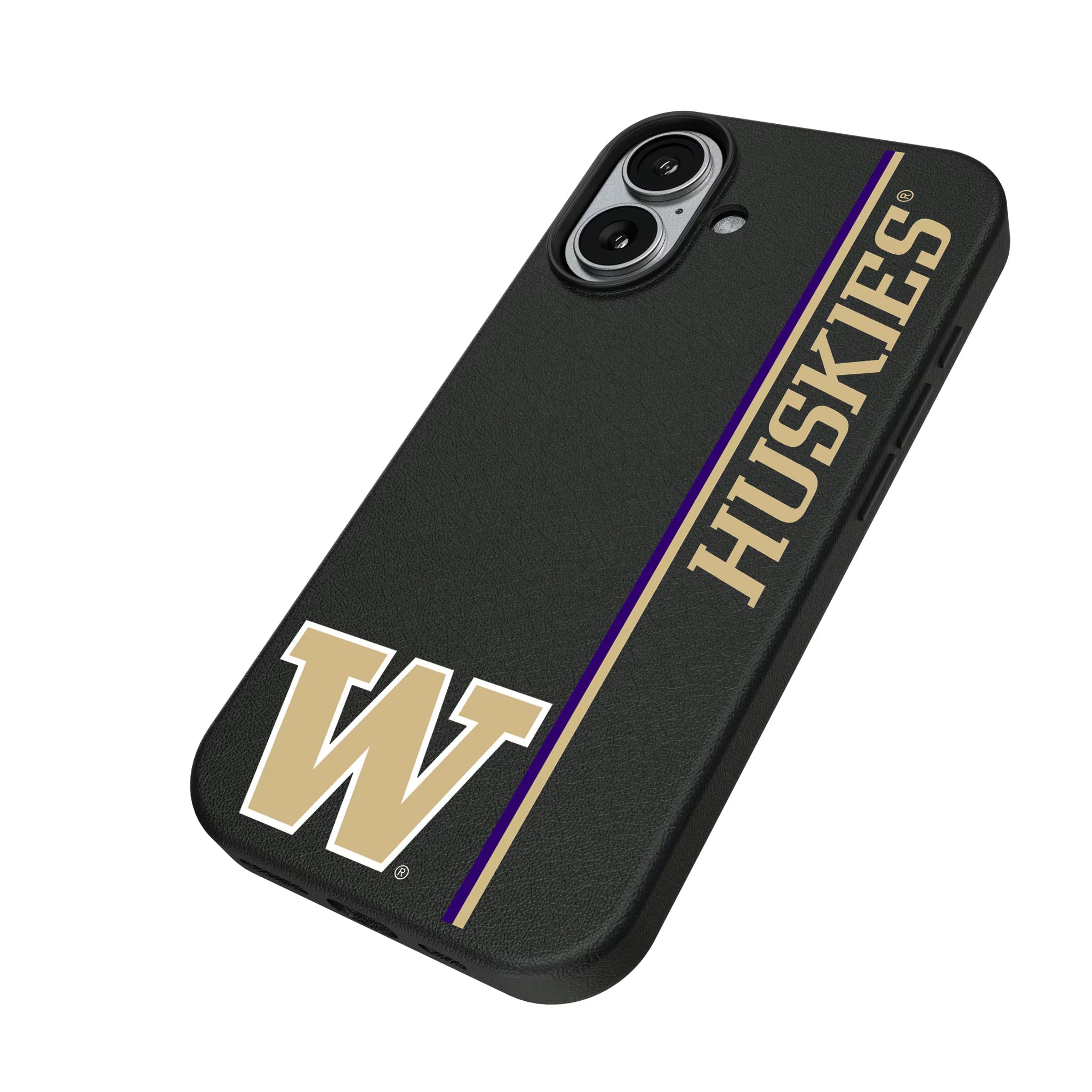 University of Washington Huskies Sidebar iPhone MagSafe Compatible Phone Case for Apple iPhone - Isometric View#Device_iPhone 17