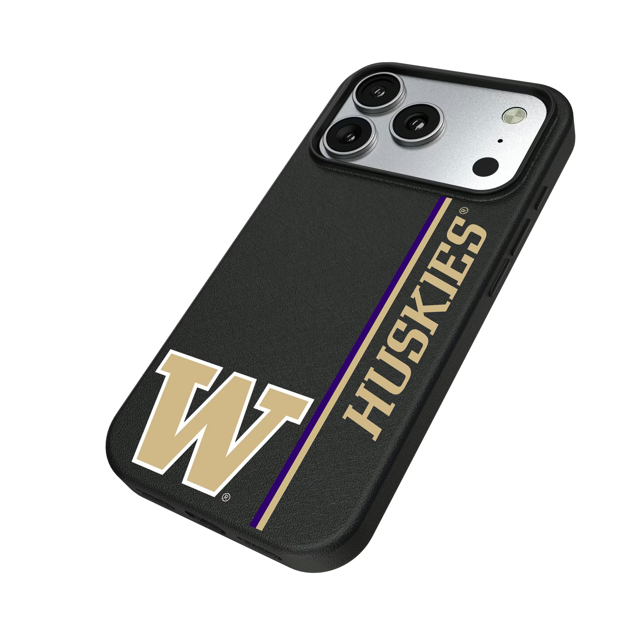 University of Washington Huskies Sidebar iPhone MagSafe Compatible Phone Case for Apple iPhone - Isometric View#Device_iPhone 17 Pro