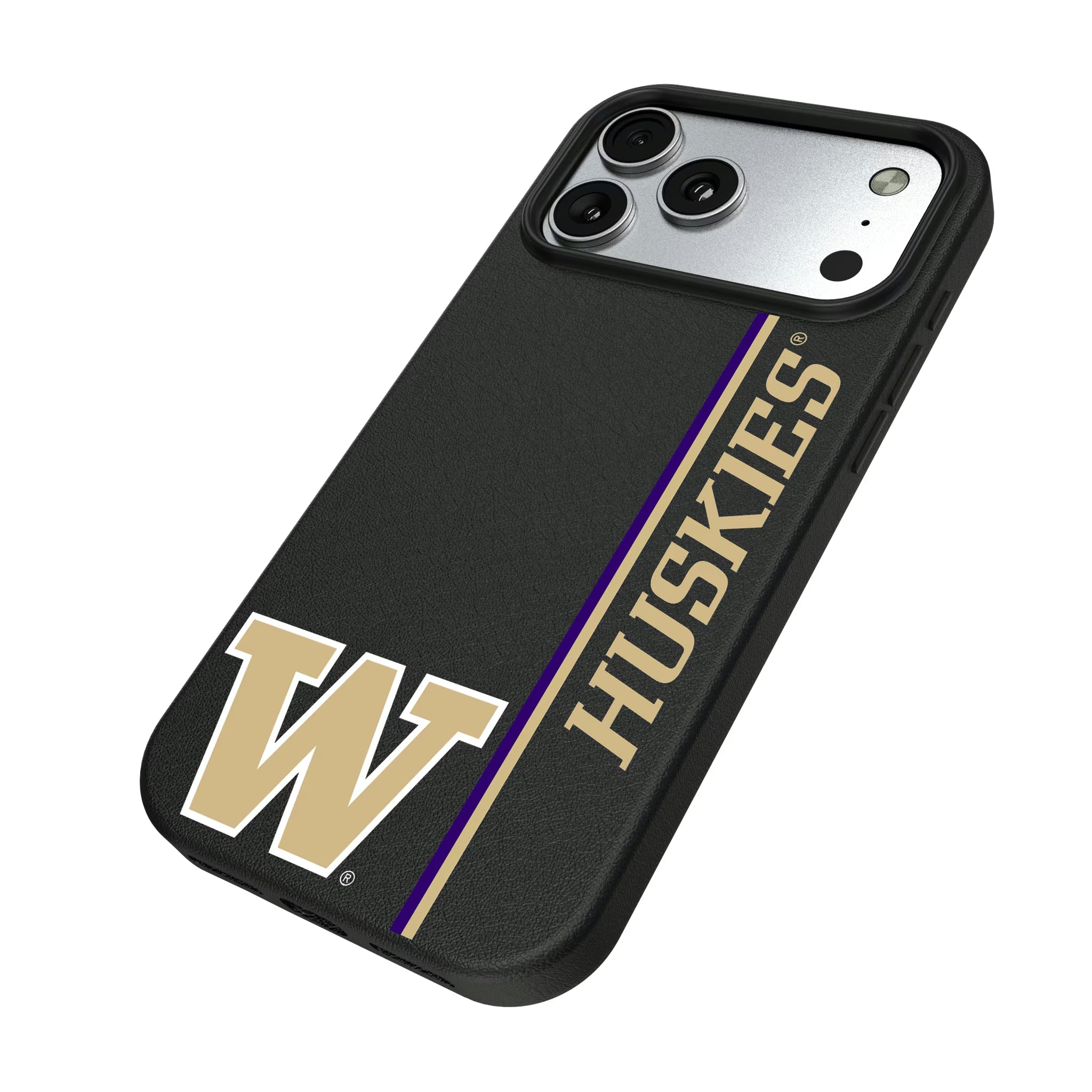 University of Washington Huskies Sidebar iPhone MagSafe Compatible Phone Case for Apple iPhone - Isometric View#Device_iPhone 17 Pro Max