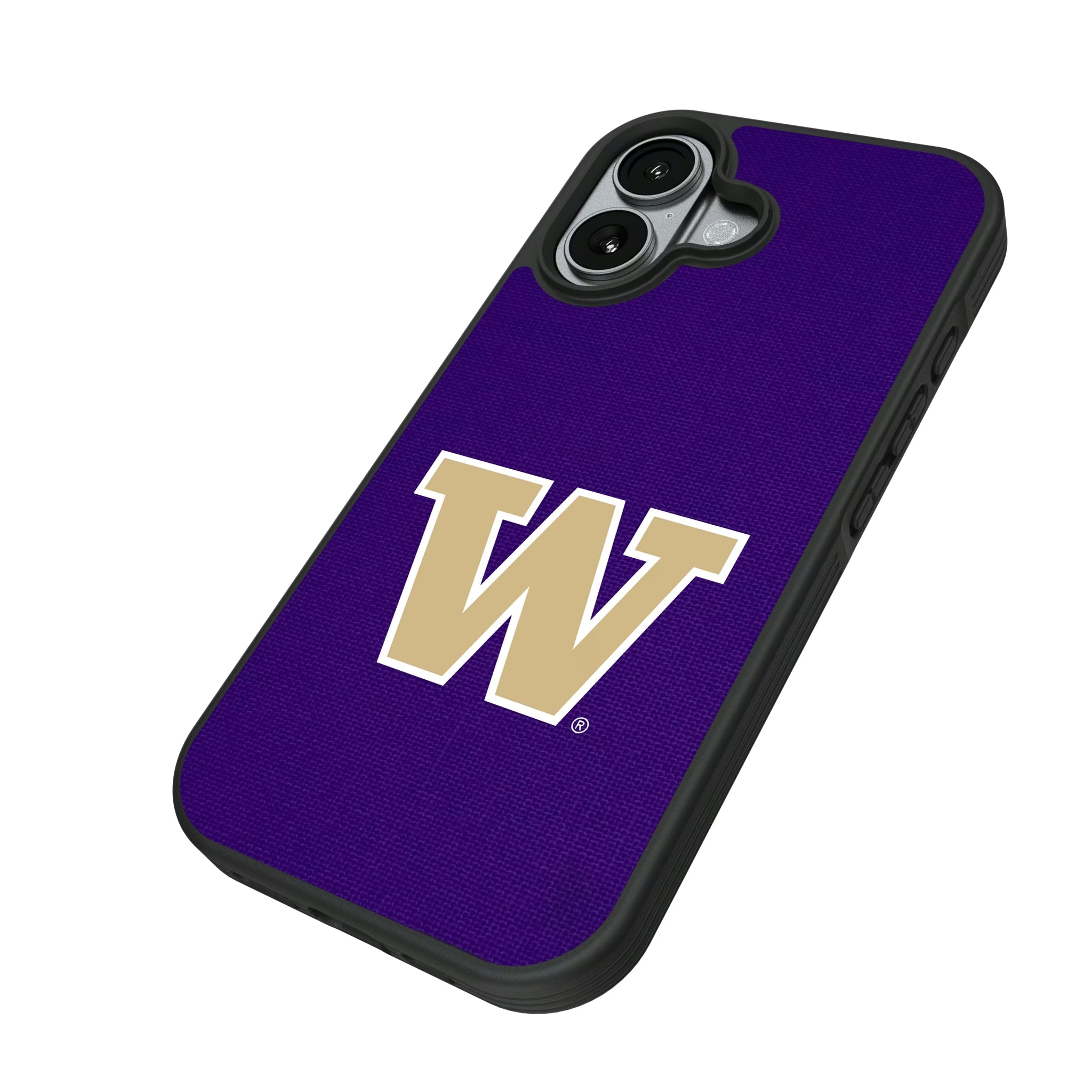 University of Washington Huskies Solid iPhone Bump Phone Case for Apple iPhone - Isometric View#Device_iPhone 17