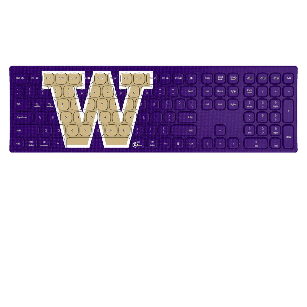University of Washington Huskies Solid KKB605 Curved Wireless Keyboard