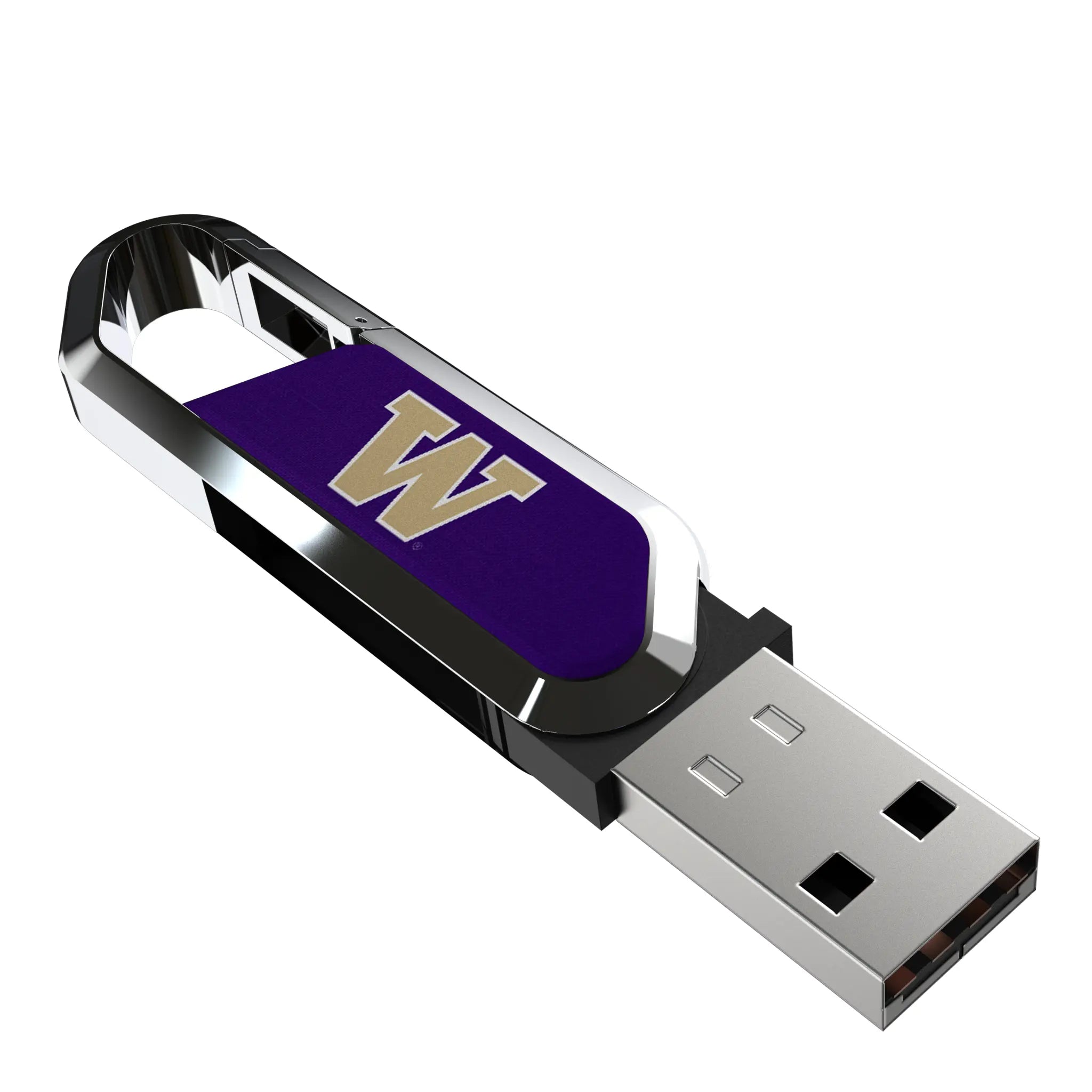 University of Washington Huskies Solid USB 64GB Clip Style Flash Drive