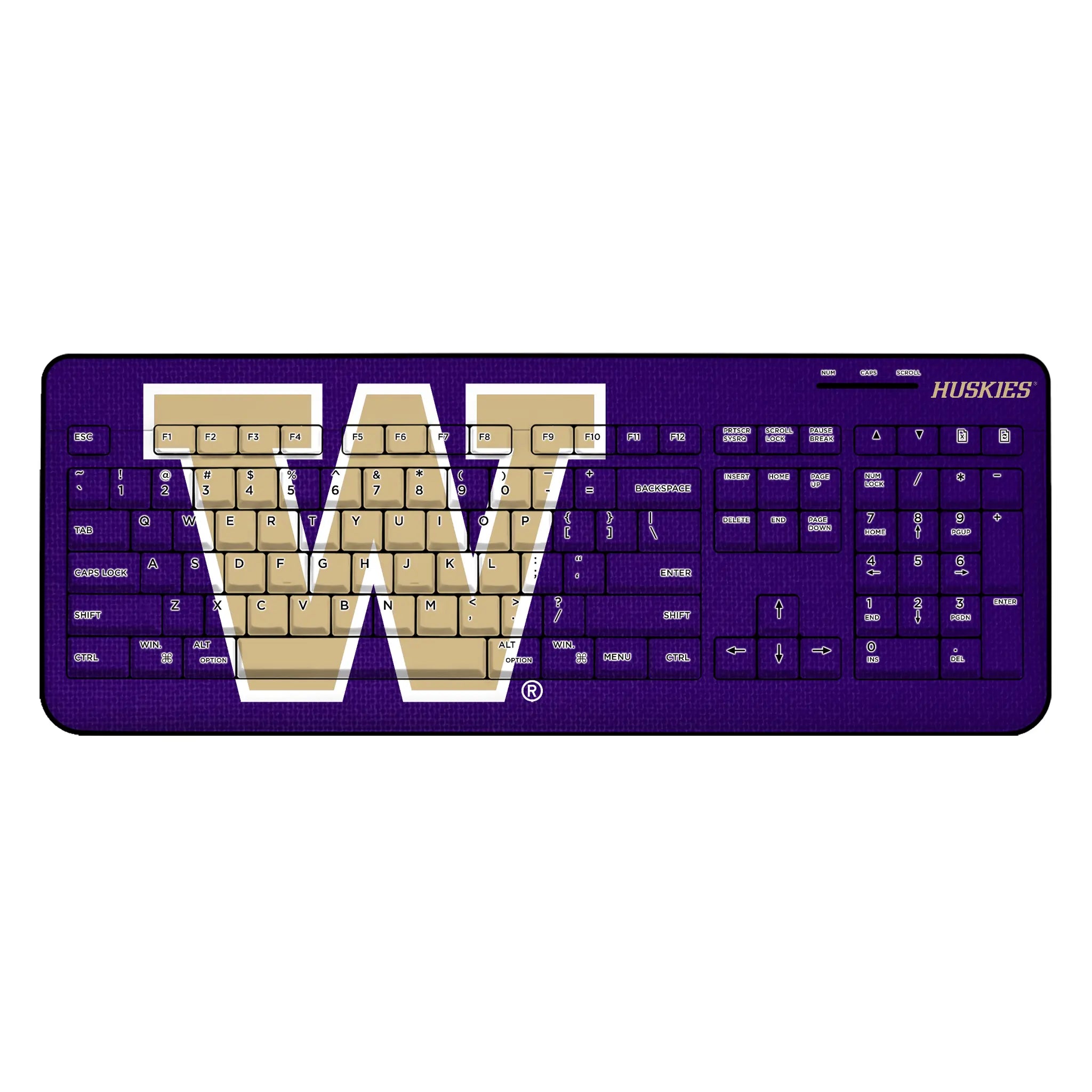 University of Washington Huskies Solid Wireless USB Keyboard