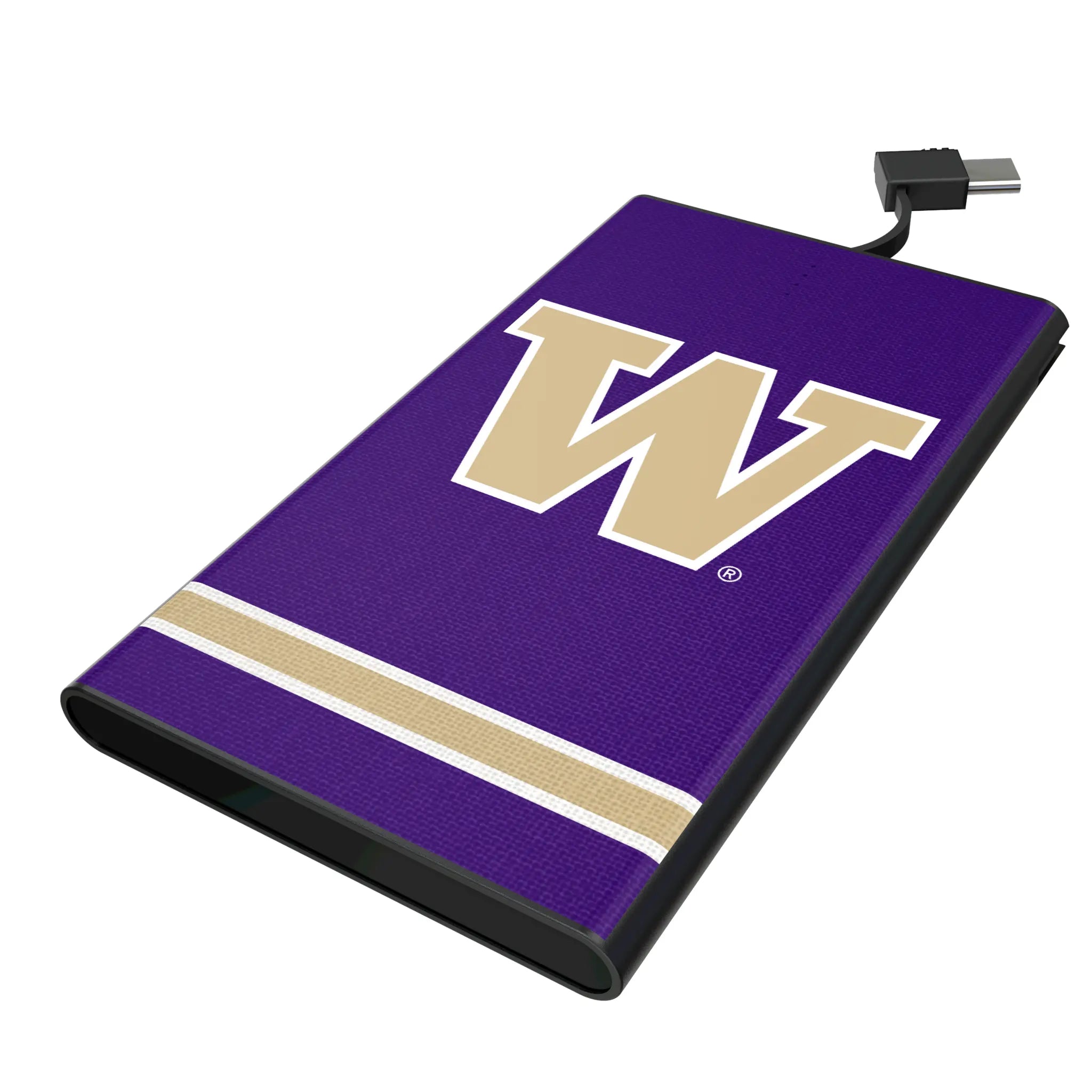 University of Washington Huskies Stripe 5000mAh Flat Power Bank