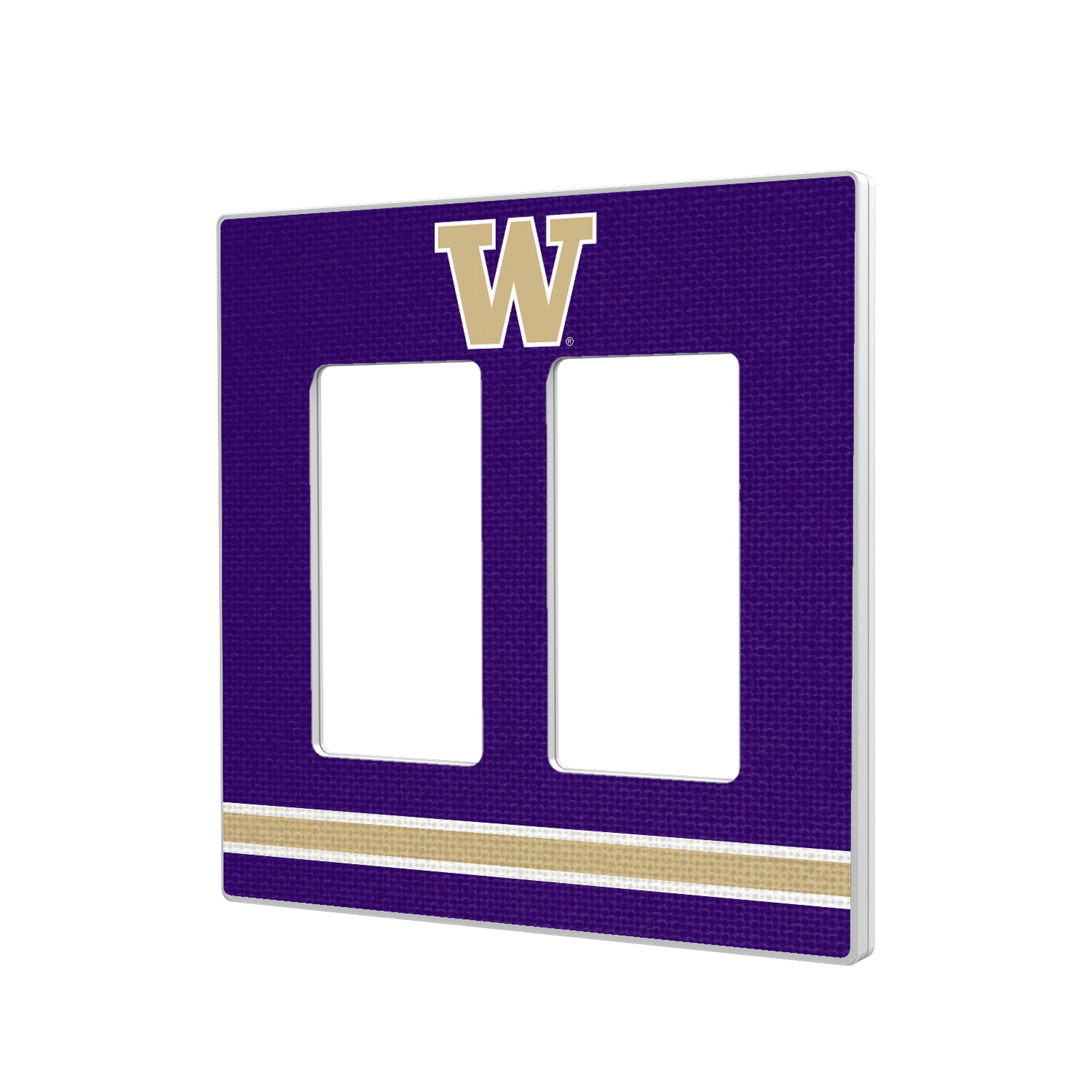 University of Washington Huskies Stripe Hidden-Screw Light Switch Plate#Style_Double Rocker
