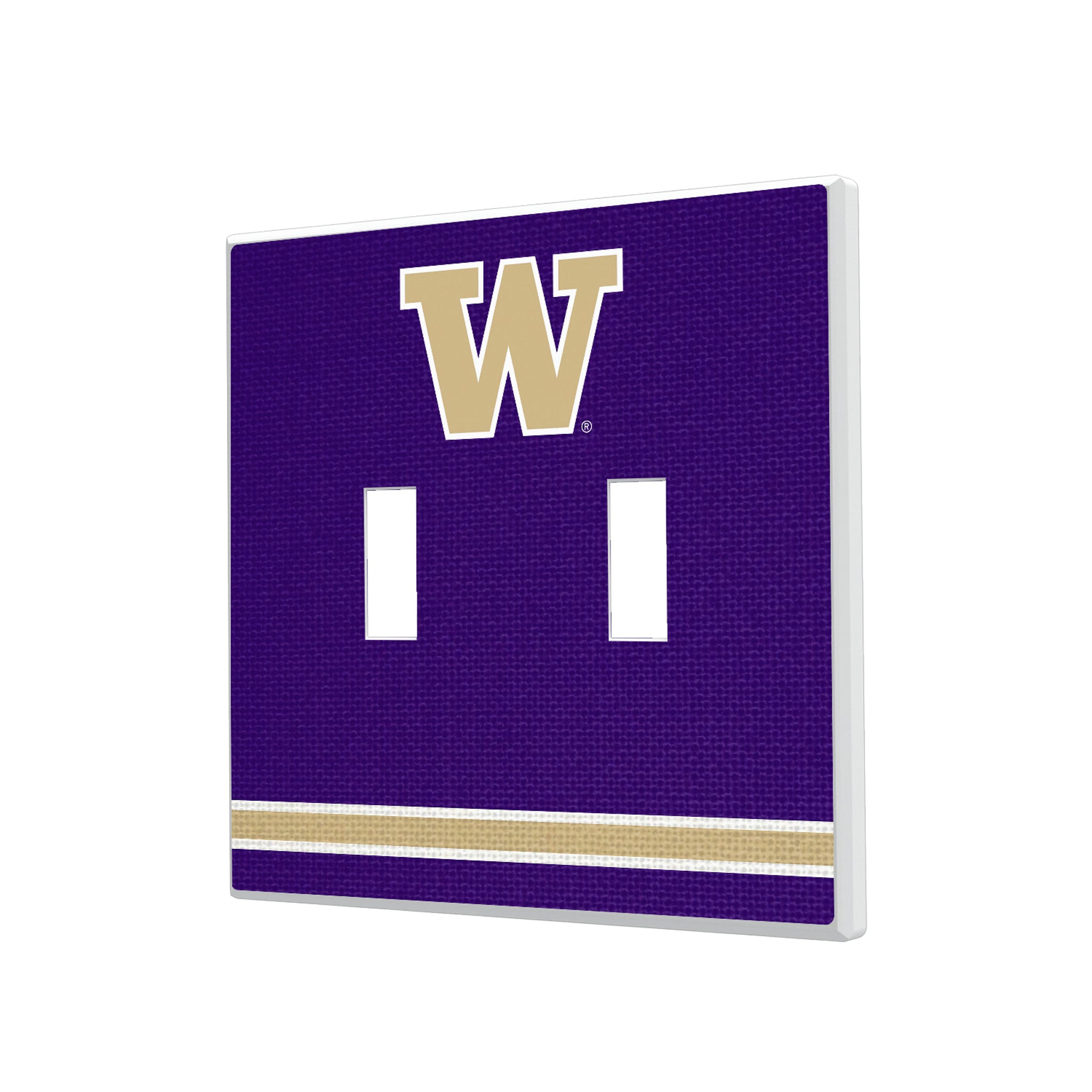 University of Washington Huskies Stripe Hidden-Screw Light Switch Plate#Style_Double Toggle