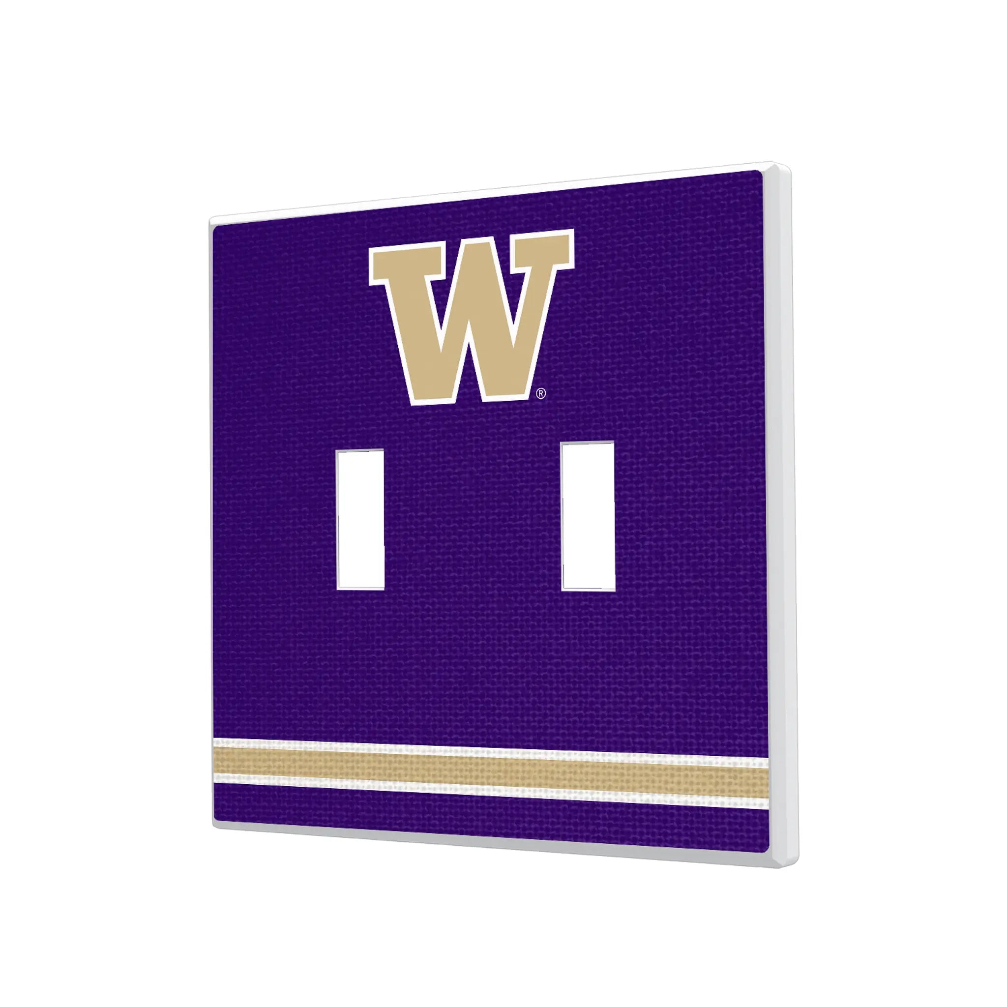 University of Washington Huskies Stripe Hidden-Screw Light Switch Plate#Style_Double Toggle