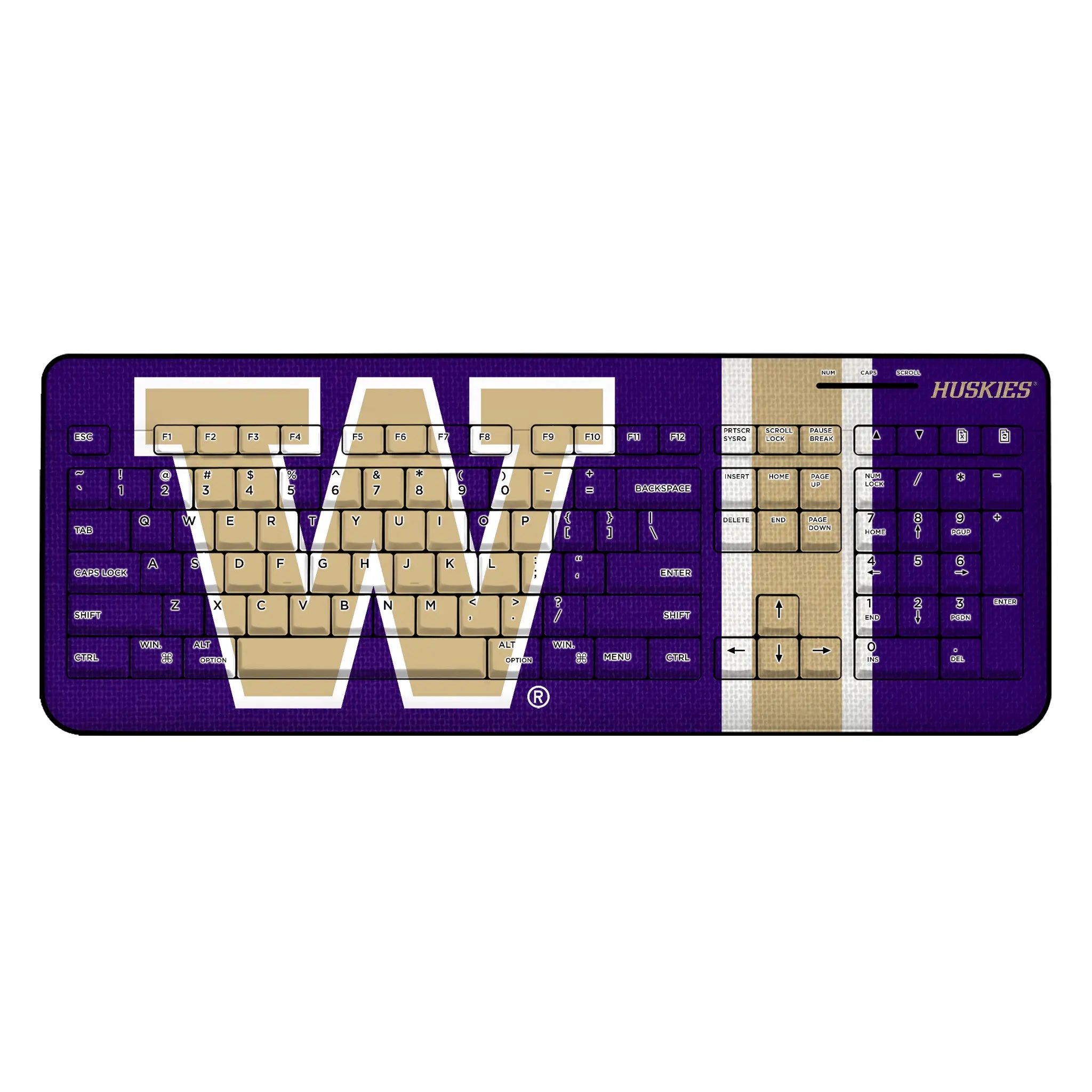 University of Washington Huskies Stripe Wireless USB Keyboard