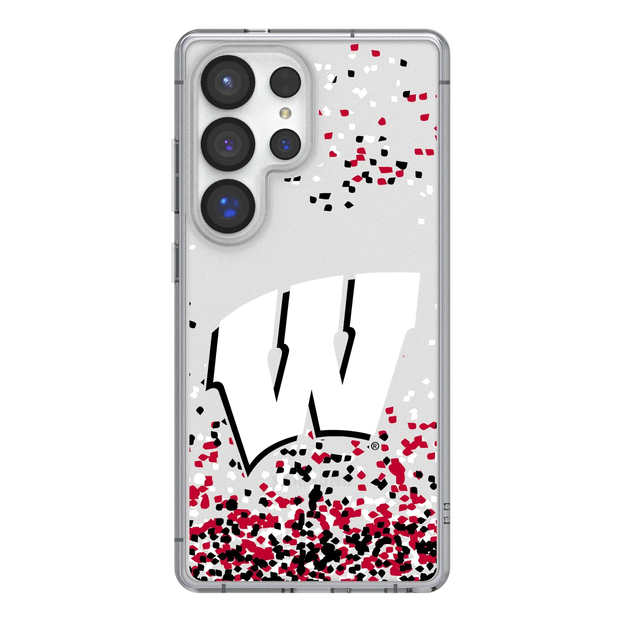 University of Wisconsin Badgers Confetti Galaxy Clear Phone Case for Samsung Galaxy#Device_Galaxy S25 Ultra