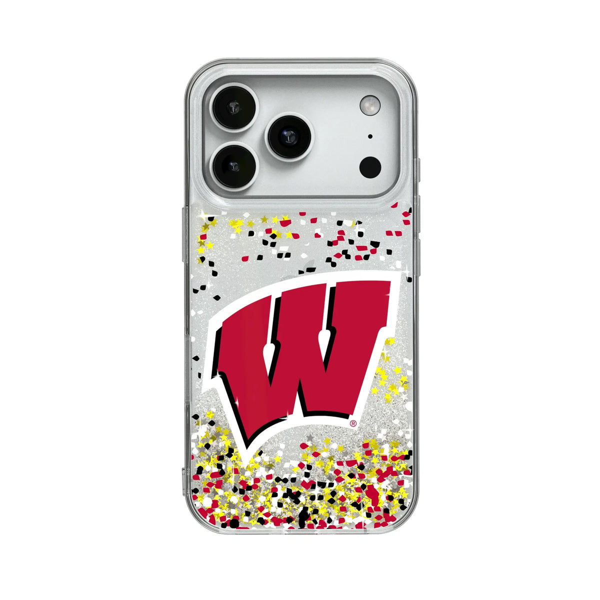 University of Wisconsin Badgers Confetti Glitter Phone Case for Apple iPhone
