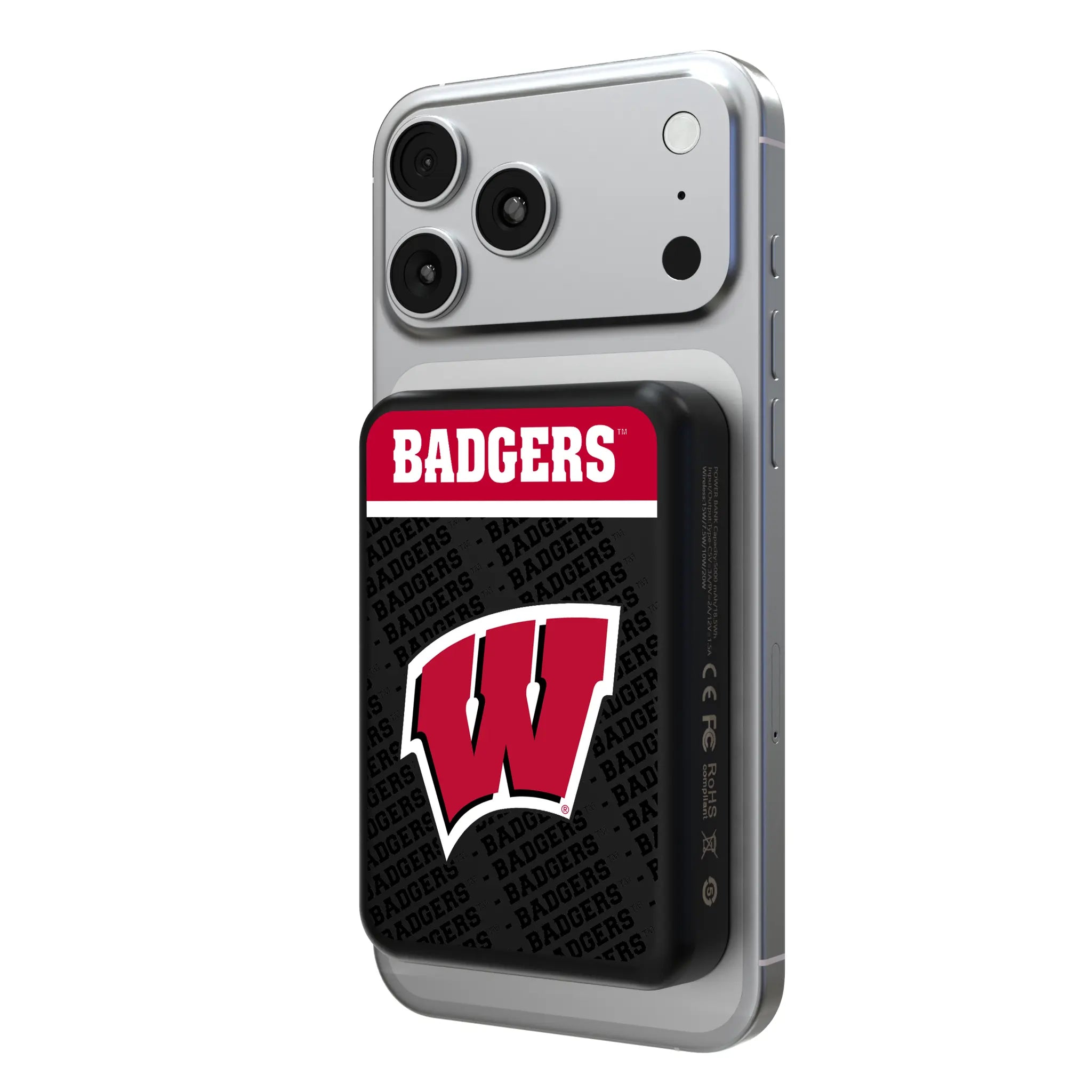 University of Wisconsin Badgers Endzone Plus Wireless Mag Power Bank