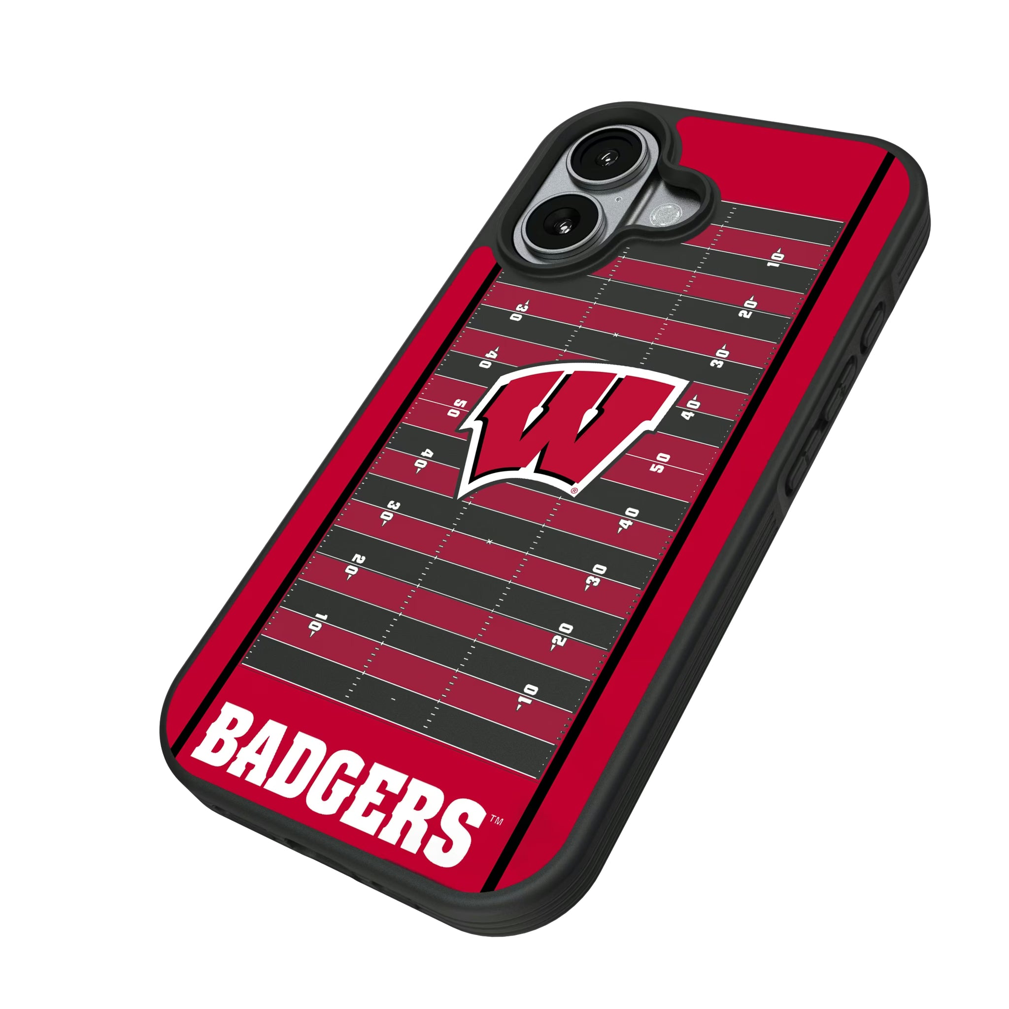 University of Wisconsin Badgers Field iPhone Bump Phone Case for Apple iPhone - Isometric View#Device_iPhone 17
