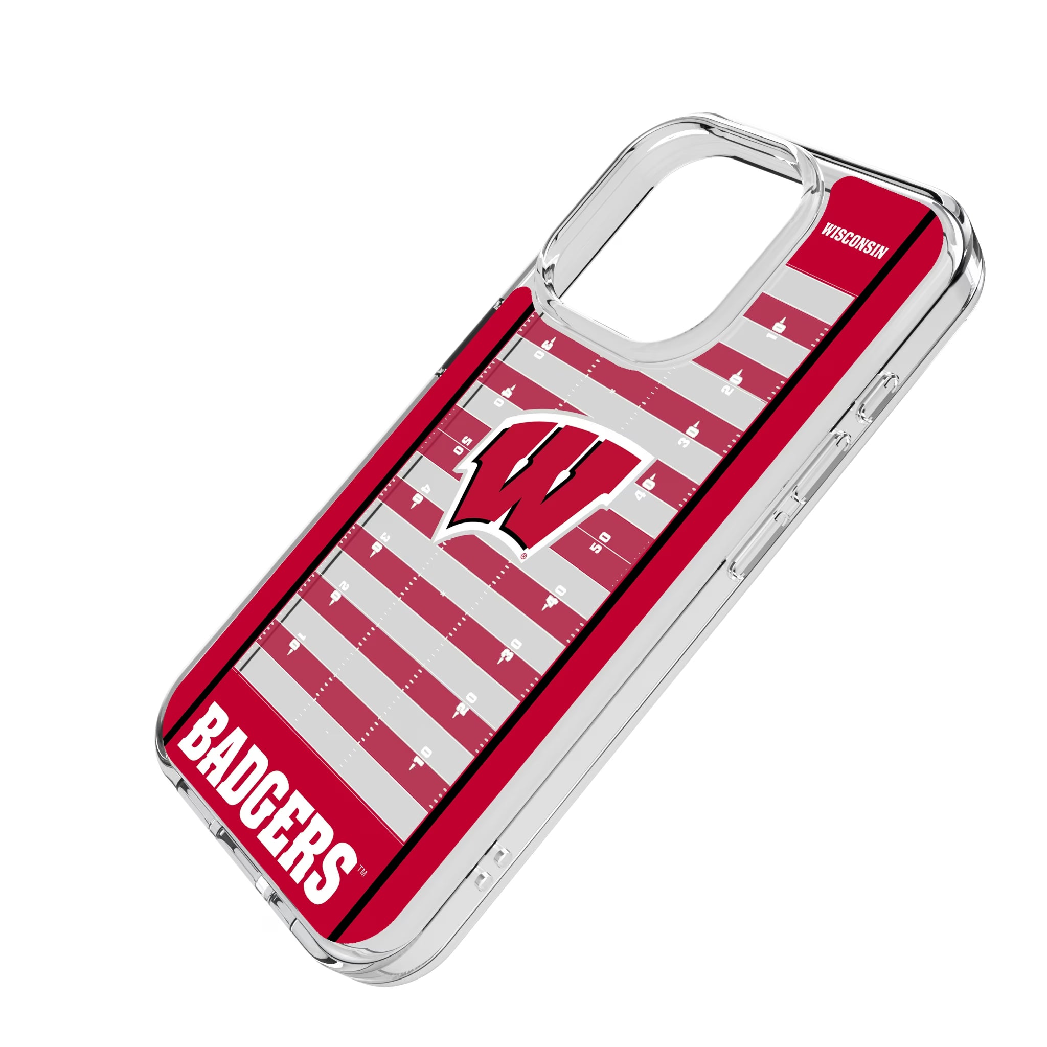 University of Wisconsin Badgers Field iPhone Clear Phone Case for Apple iPhone - Isometric View