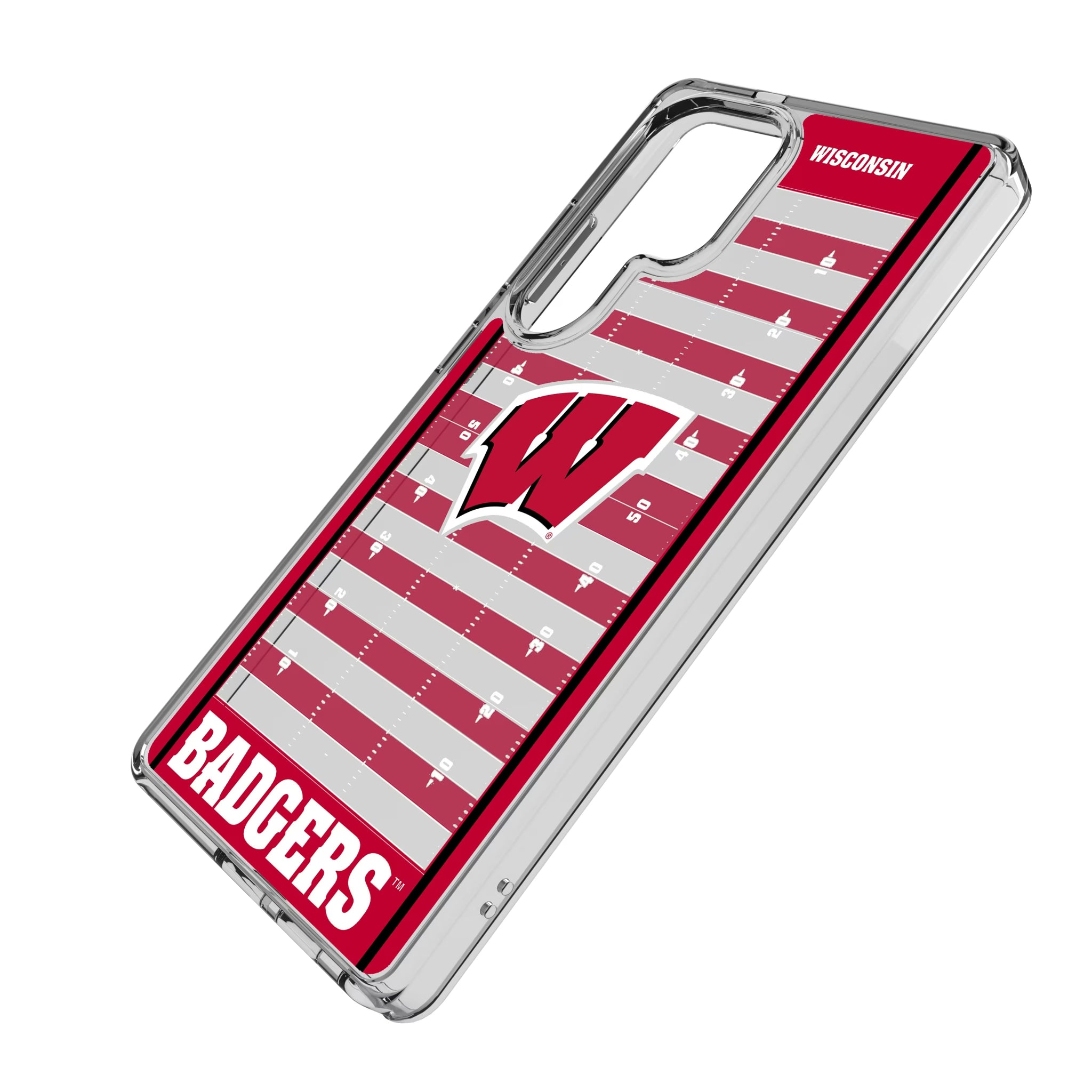 University of Wisconsin Badgers Field Galaxy Clear Phone Case for Samsung Galaxy - Isometric View