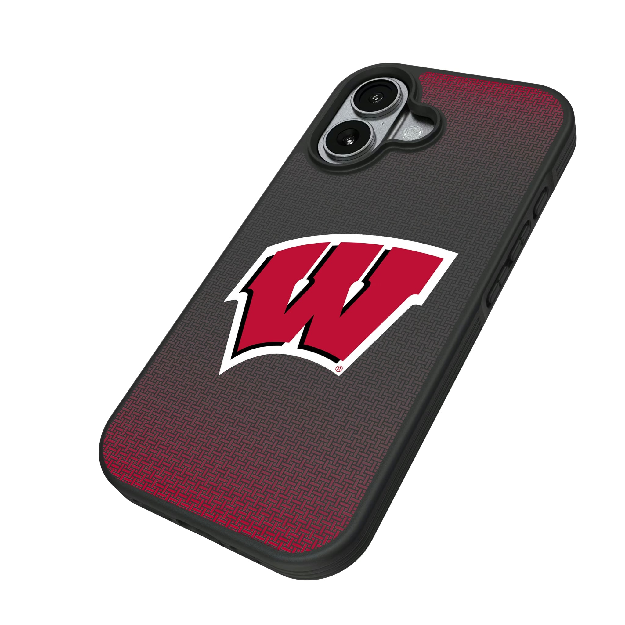 University of Wisconsin Badgers Linen iPhone Bump Phone Case for Apple iPhone - Isometric View#Device_iPhone 17