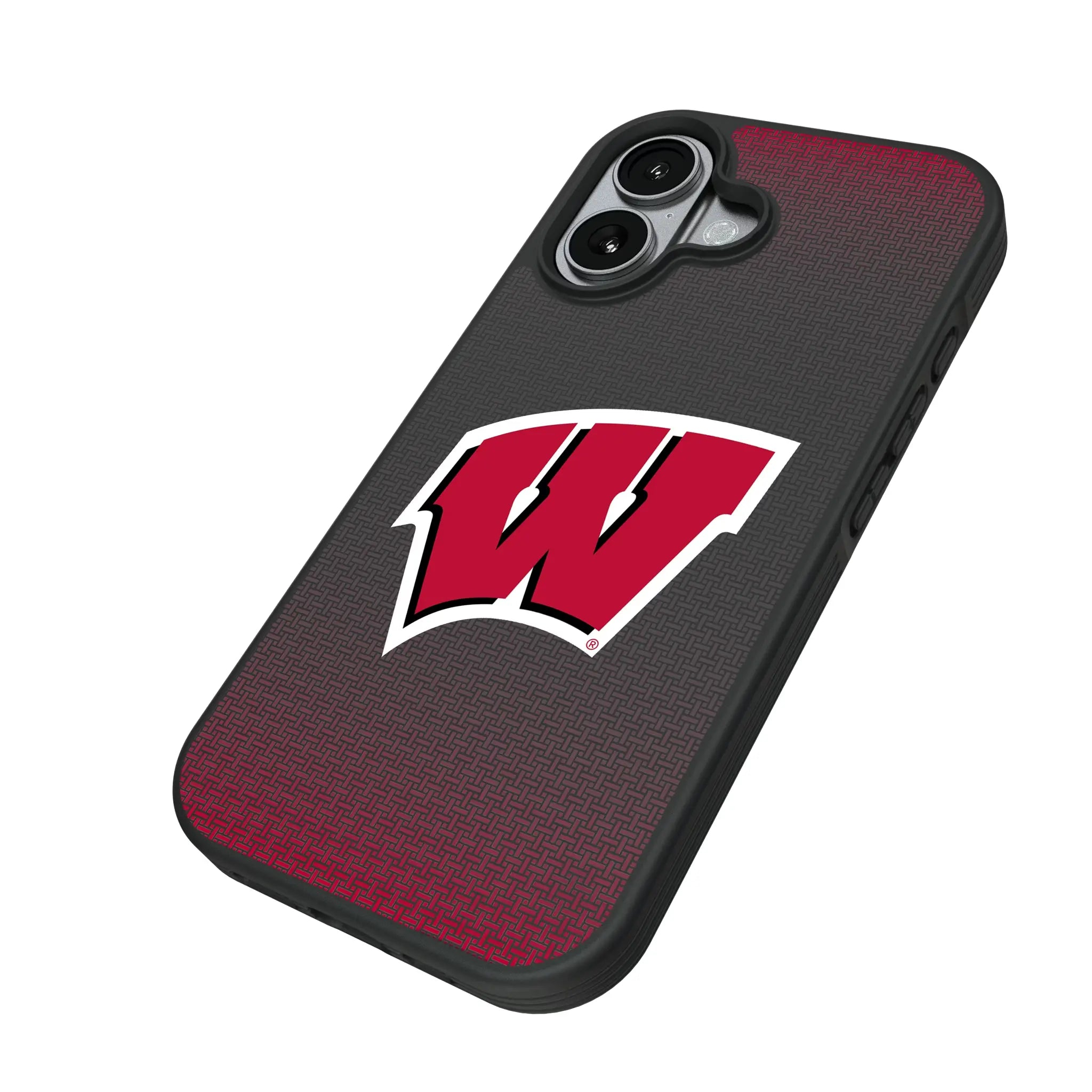 University of Wisconsin Badgers Linen iPhone Bump Phone Case for Apple iPhone - Isometric View#Device_iPhone 17