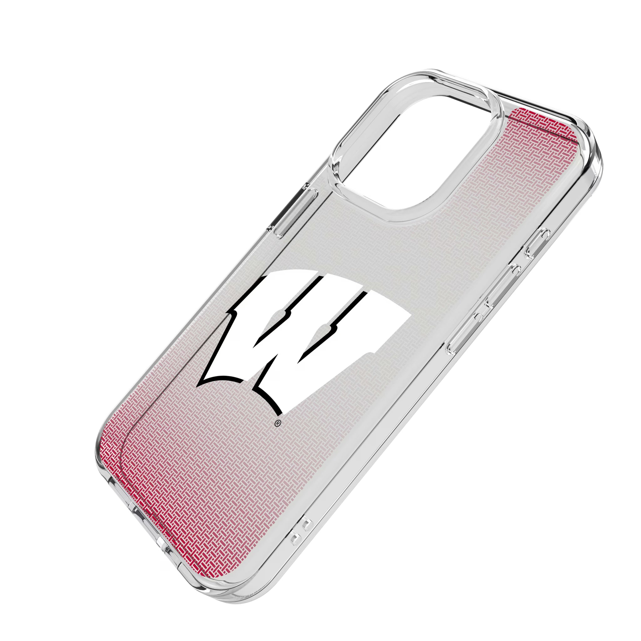 University of Wisconsin Badgers Linen iPhone Clear Phone Case for Apple iPhone - Isometric View
