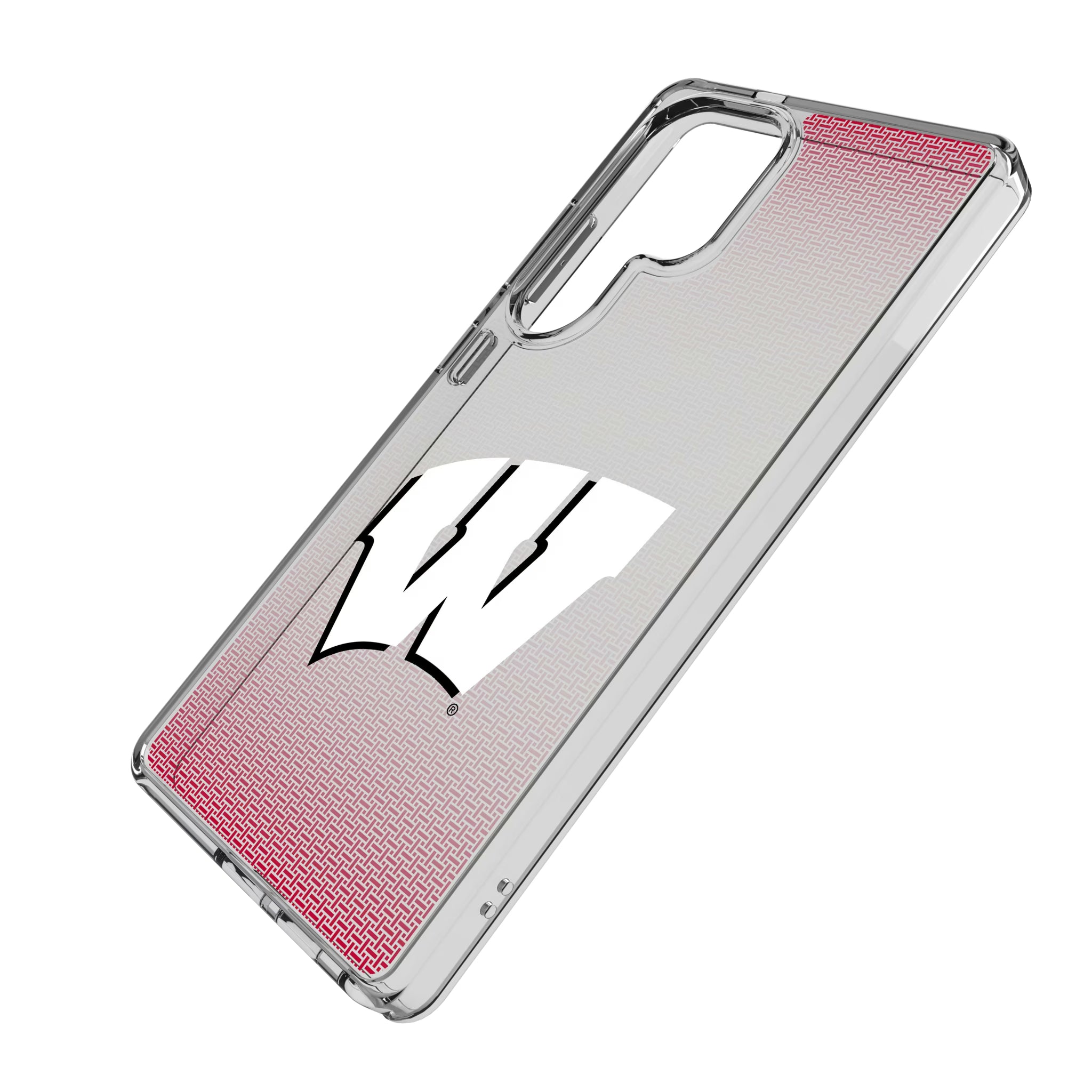 University of Wisconsin Badgers Linen Galaxy Clear Phone Case for Samsung Galaxy - Isometric View