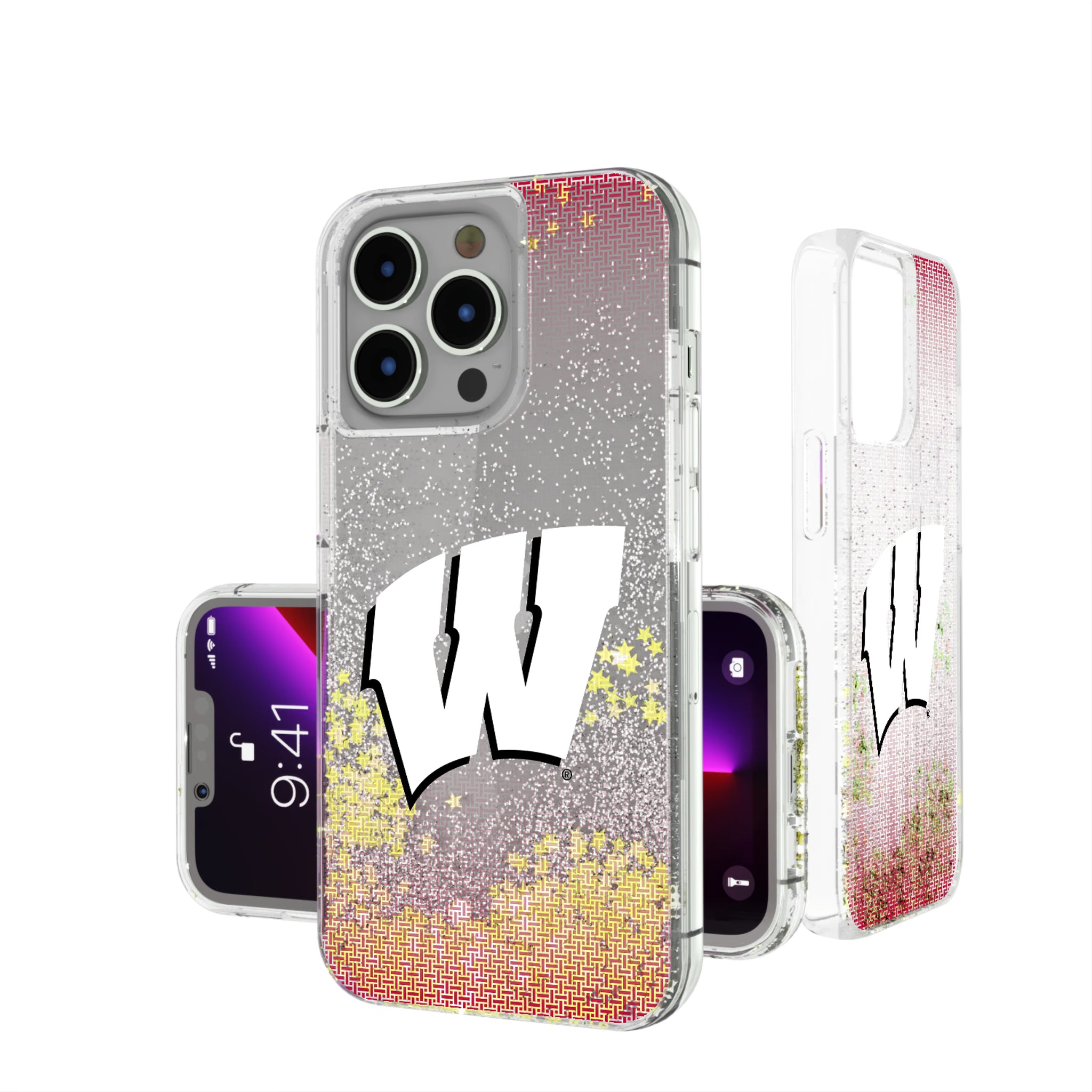University of Wisconsin Badgers Linen iPhone Glitter Phone Case for Apple iPhone