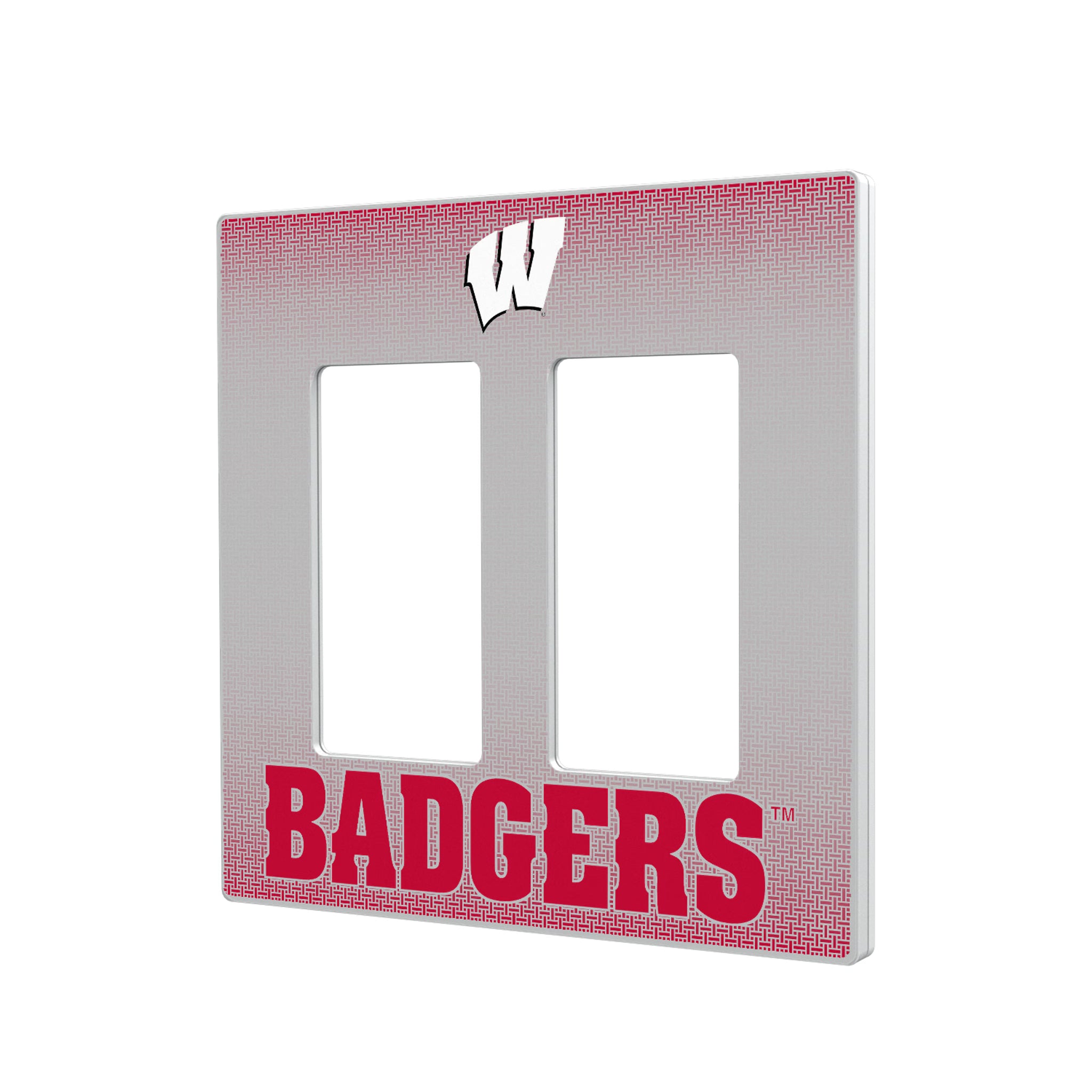University of Wisconsin Badgers Linen Hidden-Screw Light Switch Plate#Style_Double Rocker