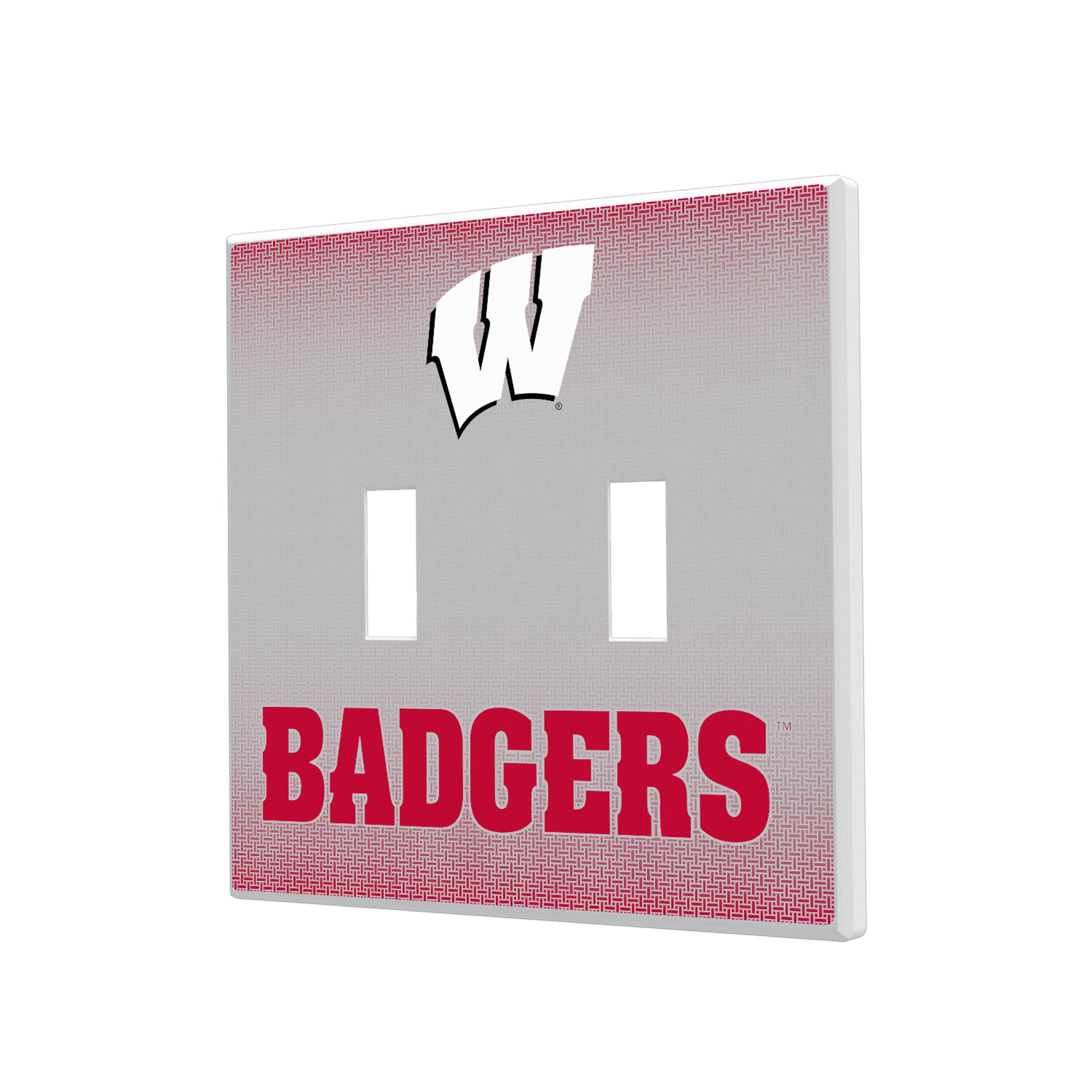 University of Wisconsin Badgers Linen Hidden-Screw Light Switch Plate#Style_Double Toggle
