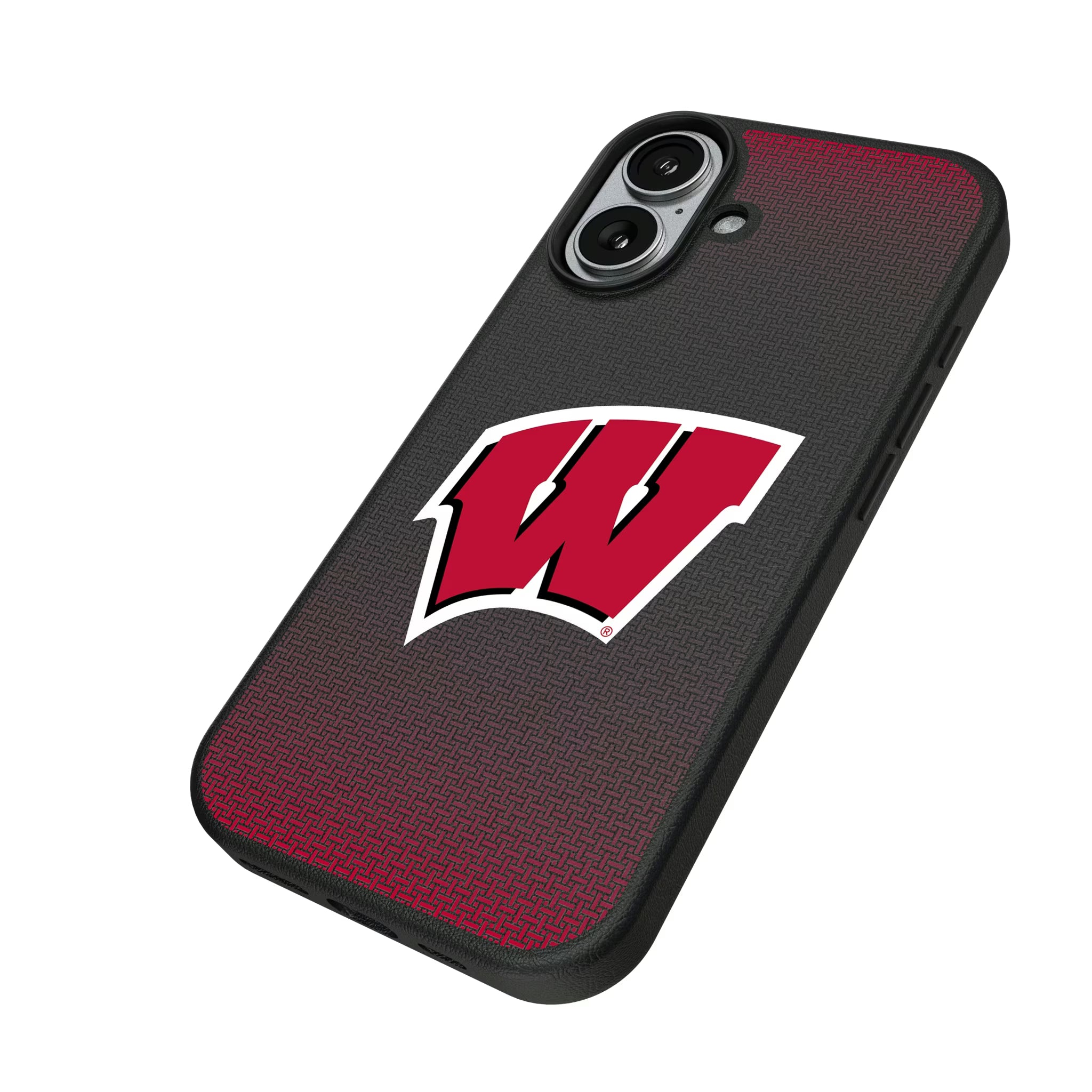 University of Wisconsin Badgers Linen iPhone MagSafe Compatible Phone Case for Apple iPhone - Isometric View#Device_iPhone 17
