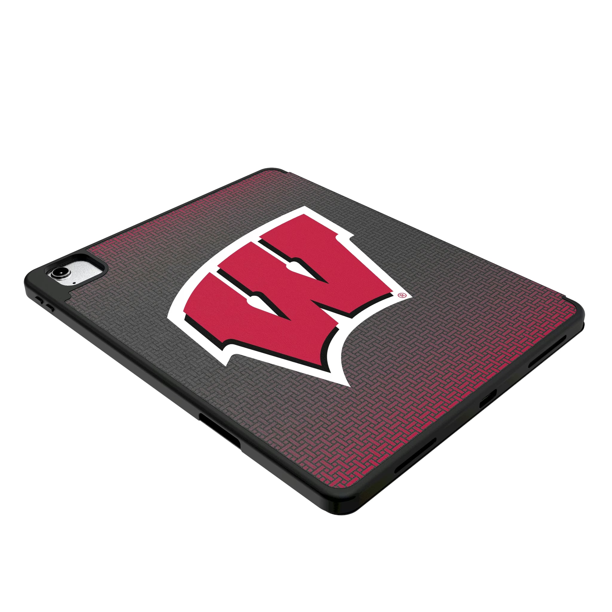University of Wisconsin Badgers Linen iPad Tablet Case for Apple iPad - Isometric View