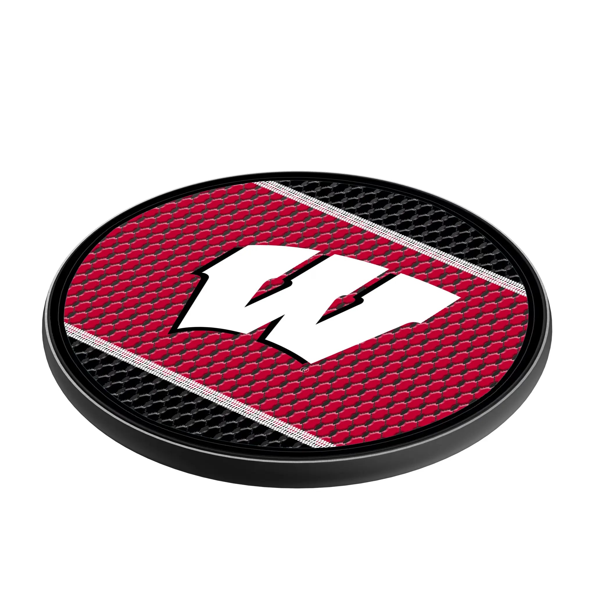 University of Wisconsin Badgers Mesh 15-Watt Wireless Charger - Isometric View