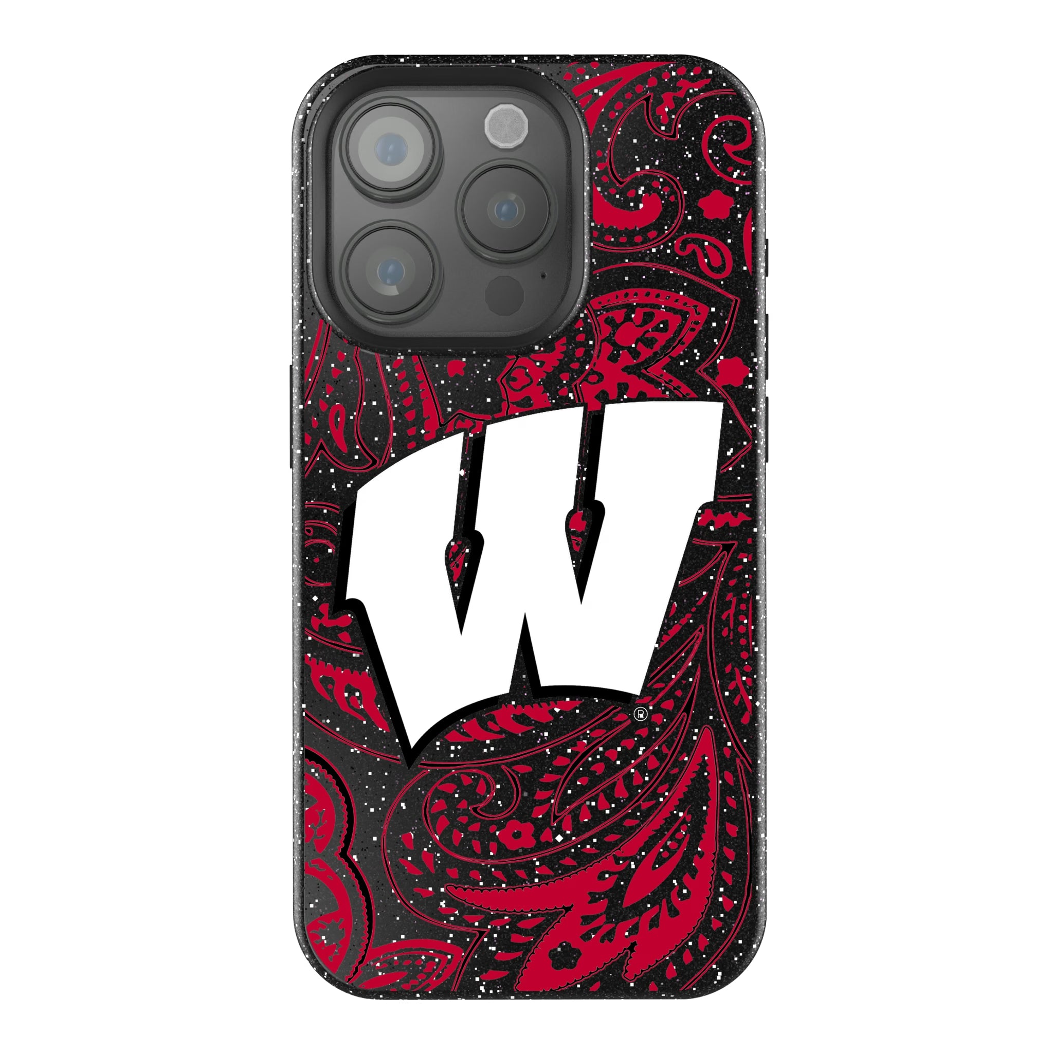 University of Wisconsin Badgers Paisley iPhone Bling Phone Case for Apple iPhone
