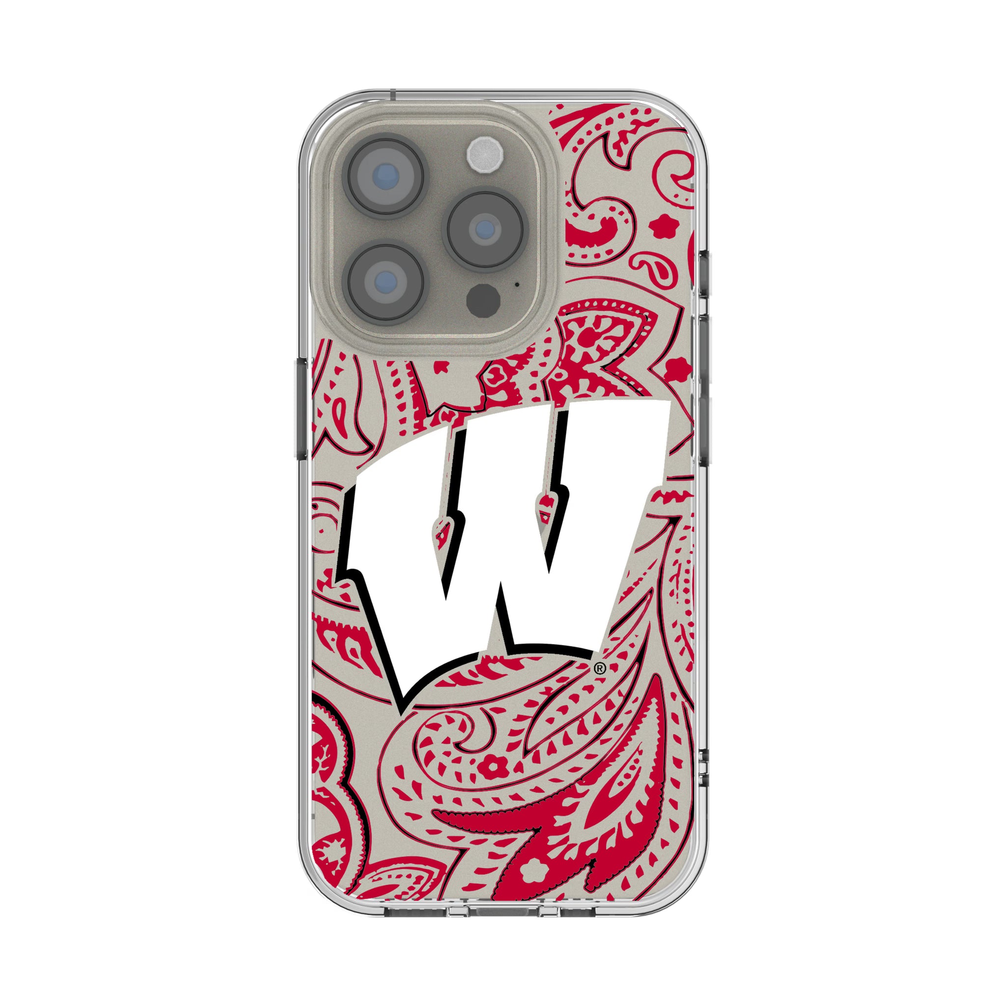 University of Wisconsin Badgers Paisley iPhone Clear Phone Case for Apple iPhone