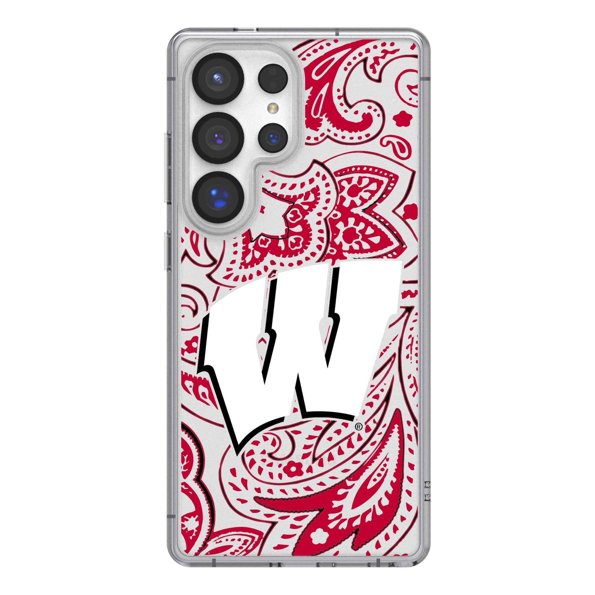 University of Wisconsin Badgers Paisley Galaxy Clear Phone Case for Samsung Galaxy