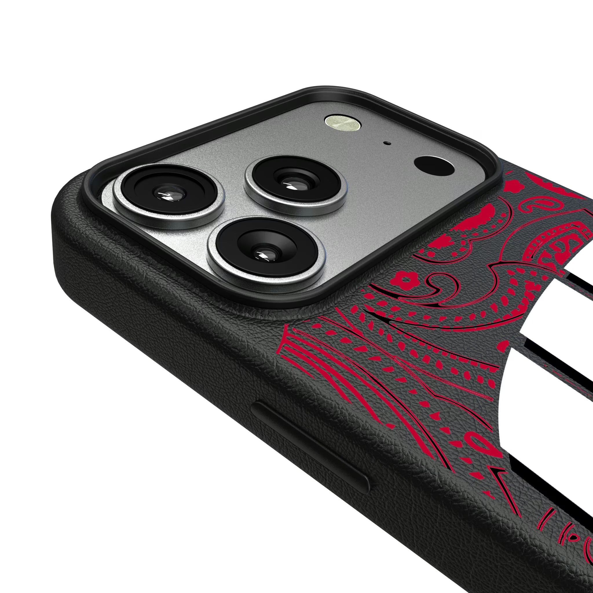 University of Wisconsin Badgers Paisley iPhone MagSafe Compatible Phone Case for Apple iPhone - Detail#Device_iPhone 17 Pro