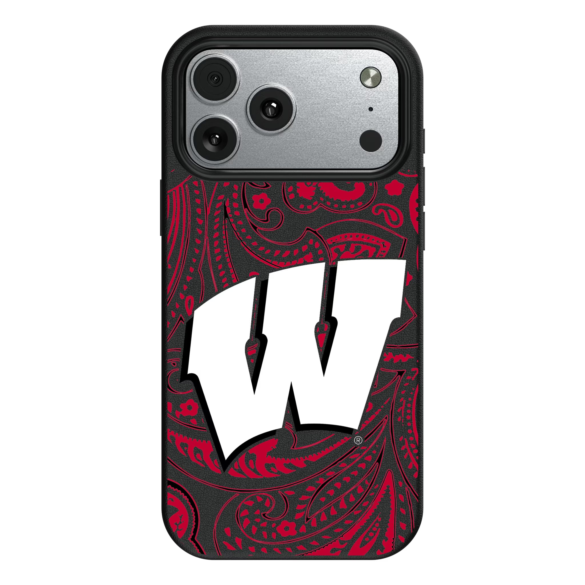 University of Wisconsin Badgers Paisley iPhone MagSafe Compatible Phone Case for Apple iPhone#Device_iPhone 17 Pro Max