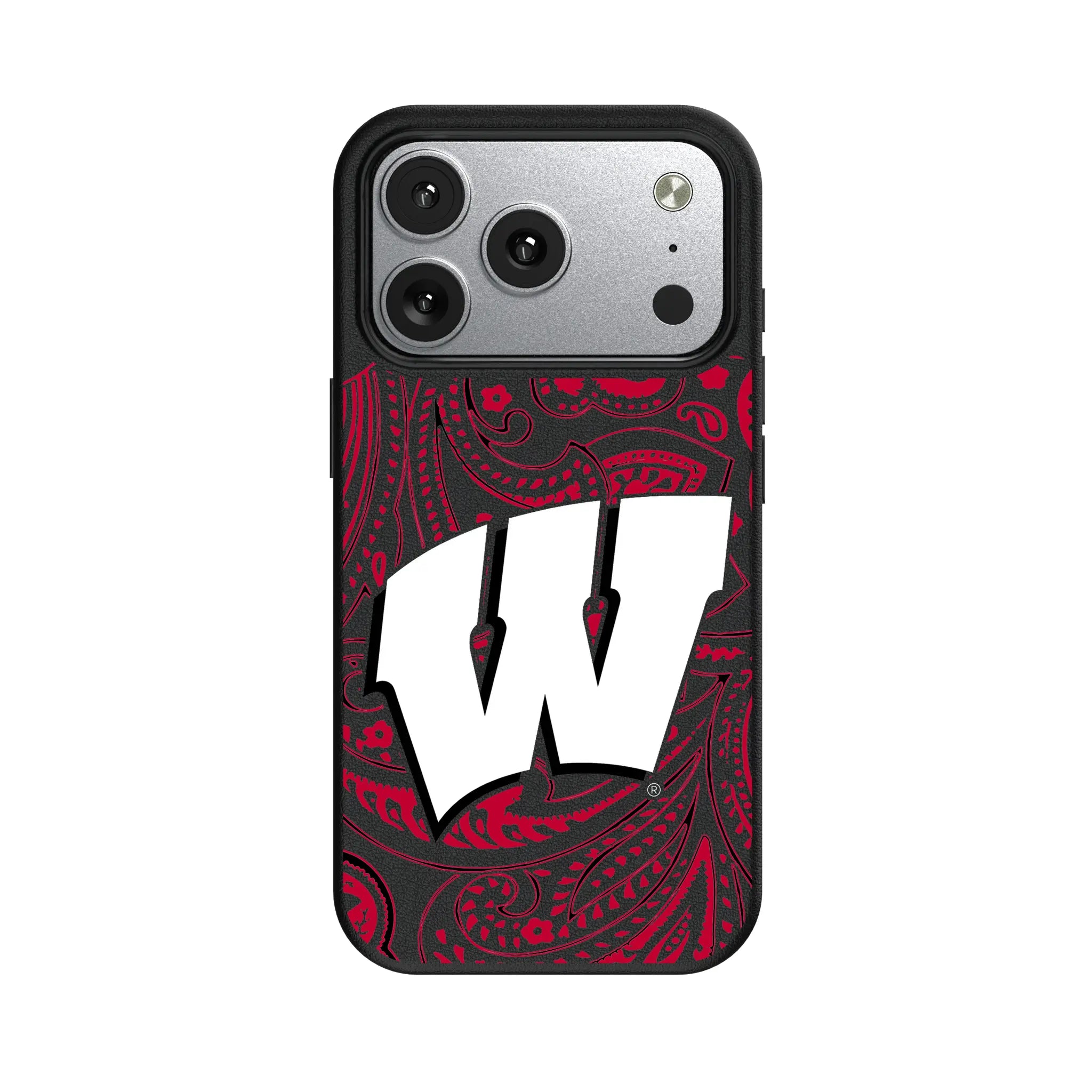 University of Wisconsin Badgers Paisley iPhone MagSafe Compatible Phone Case for Apple iPhone#Device_iPhone 17 Pro