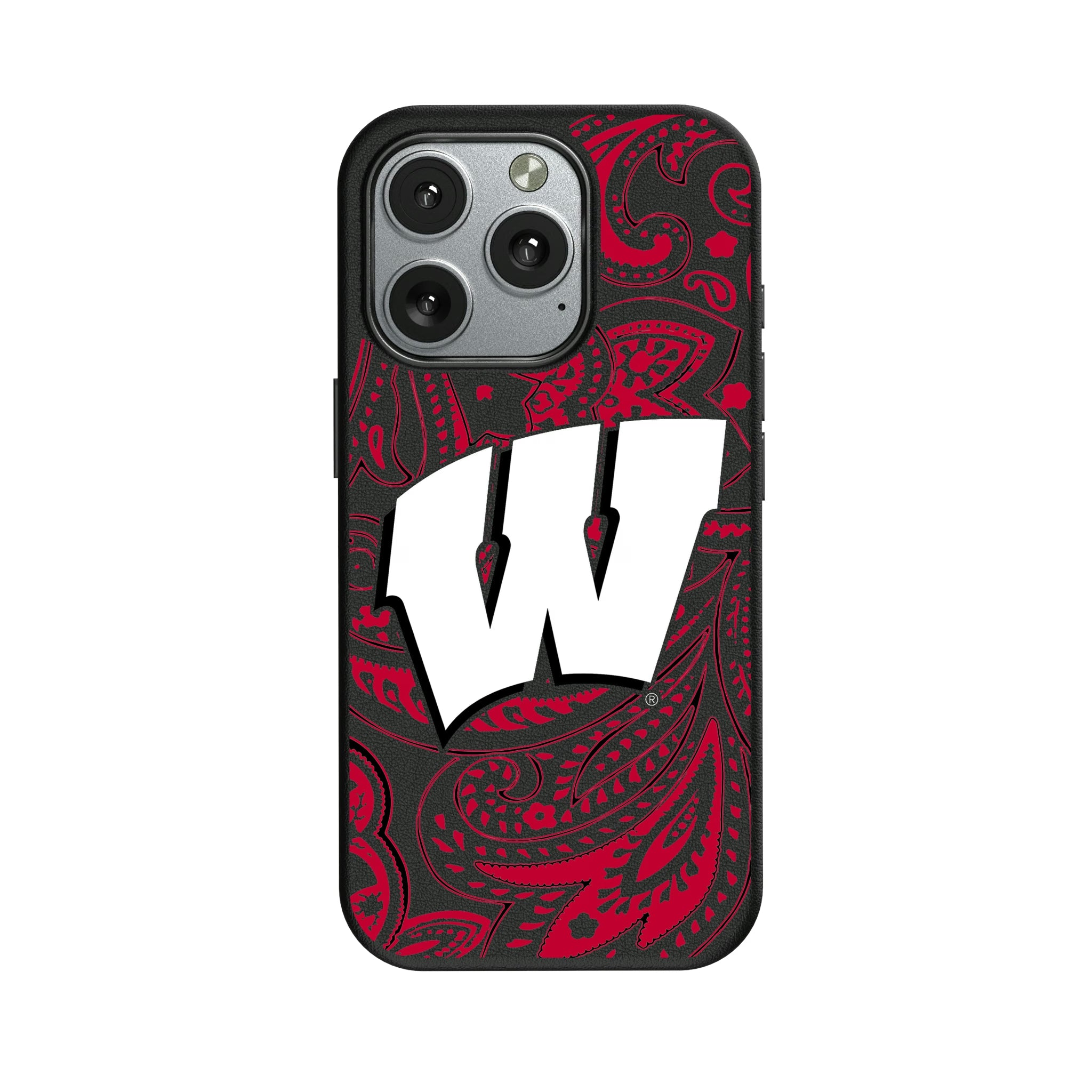 University of Wisconsin Badgers Paisley iPhone MagSafe Compatible Phone Case for Apple iPhone