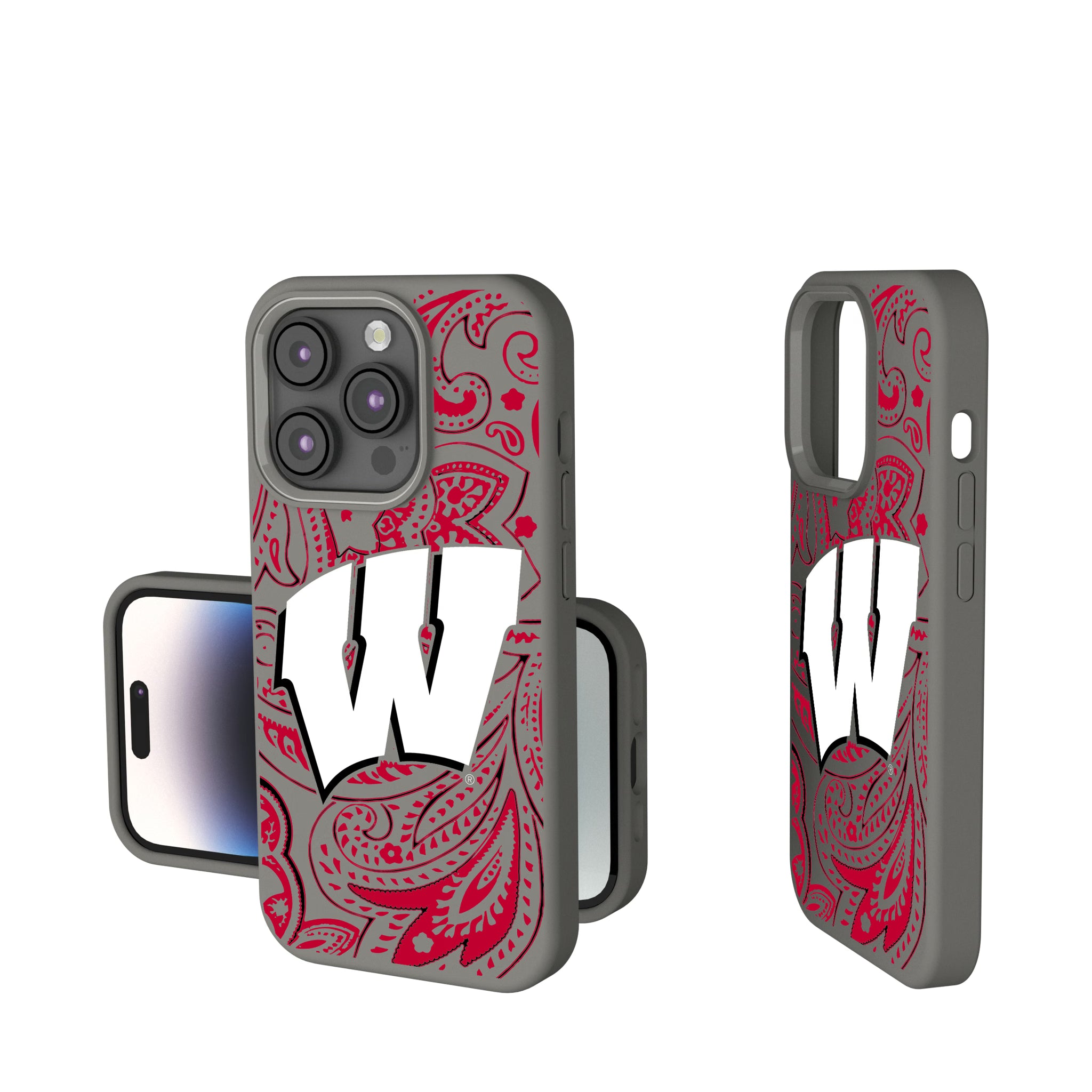 University of Wisconsin Badgers Paisley iPhone Soft Touch Phone Case for Apple iPhone