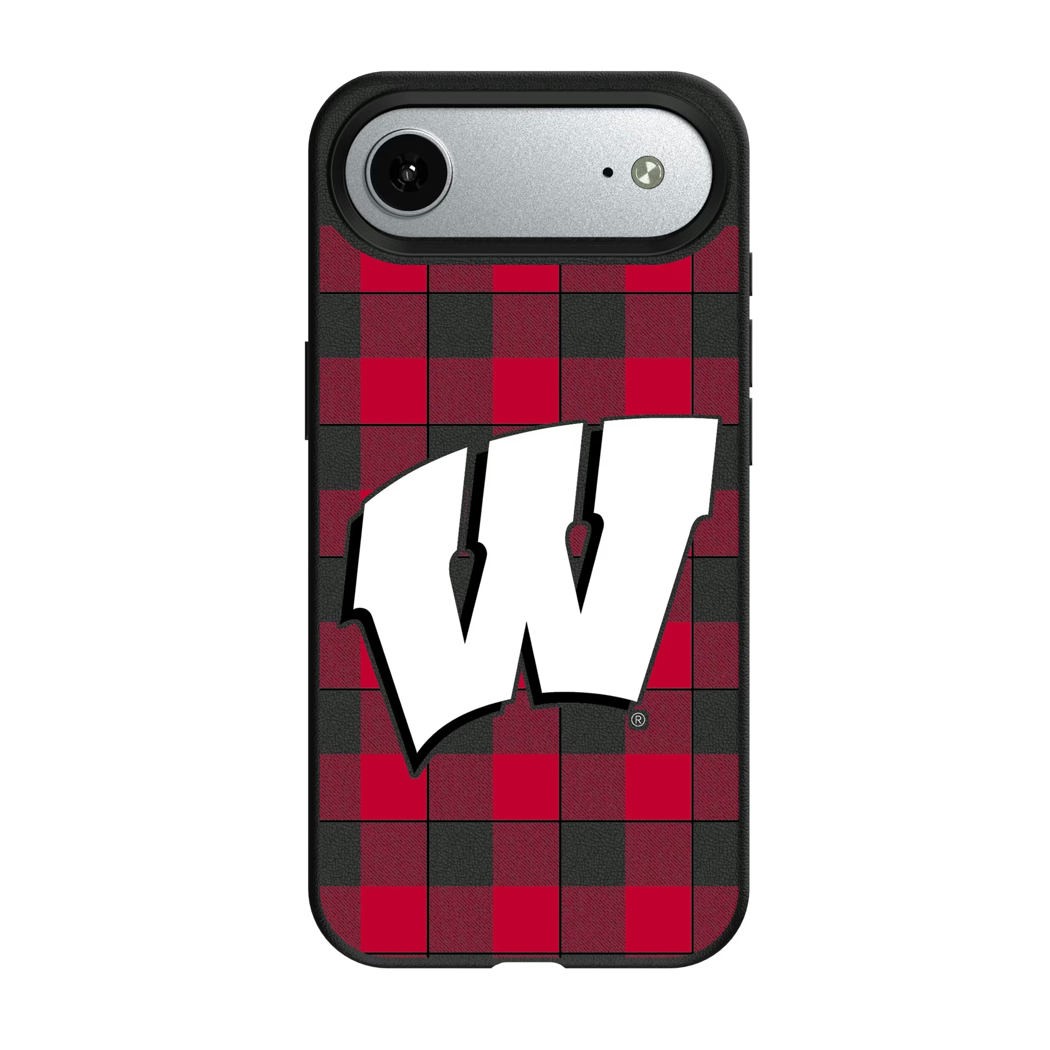 University of Wisconsin Badgers Plaid iPhone MagSafe Compatible Phone Case for Apple iPhone#Device_iPhone Air