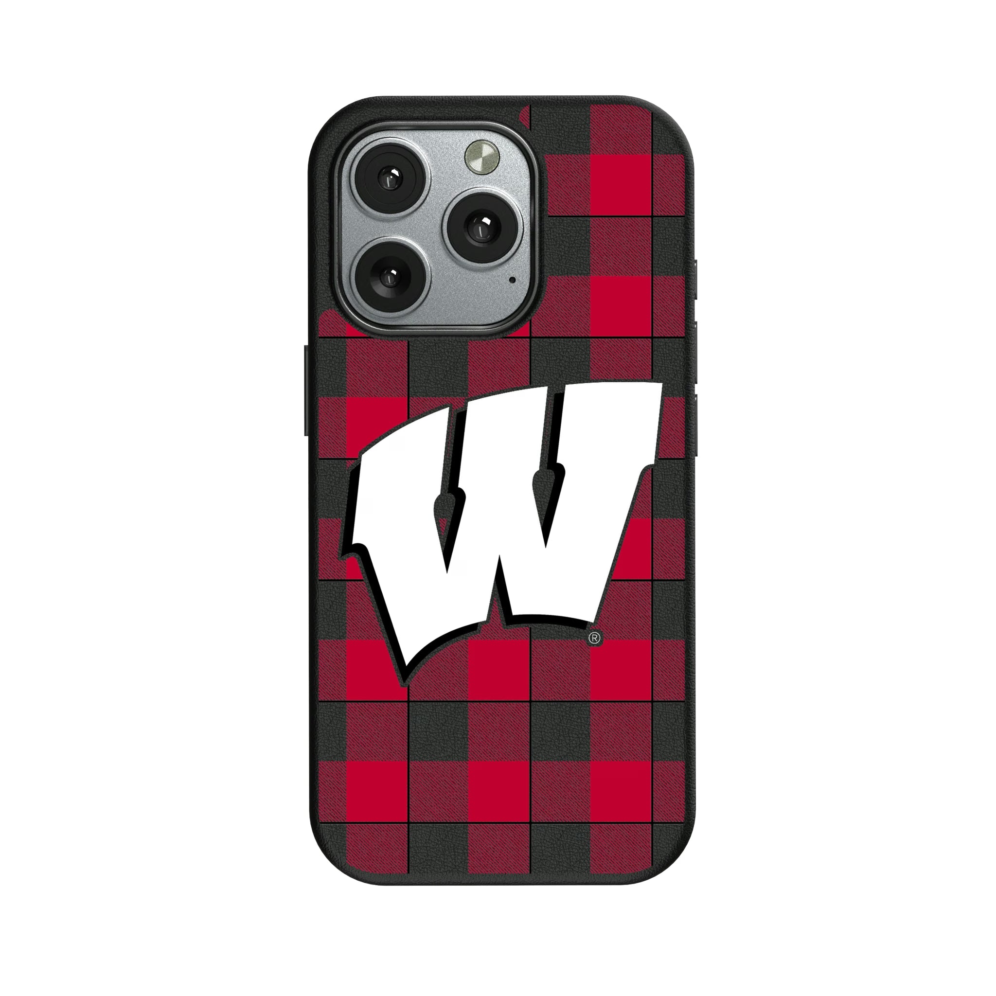 University of Wisconsin Badgers Plaid iPhone MagSafe Compatible Phone Case for Apple iPhone