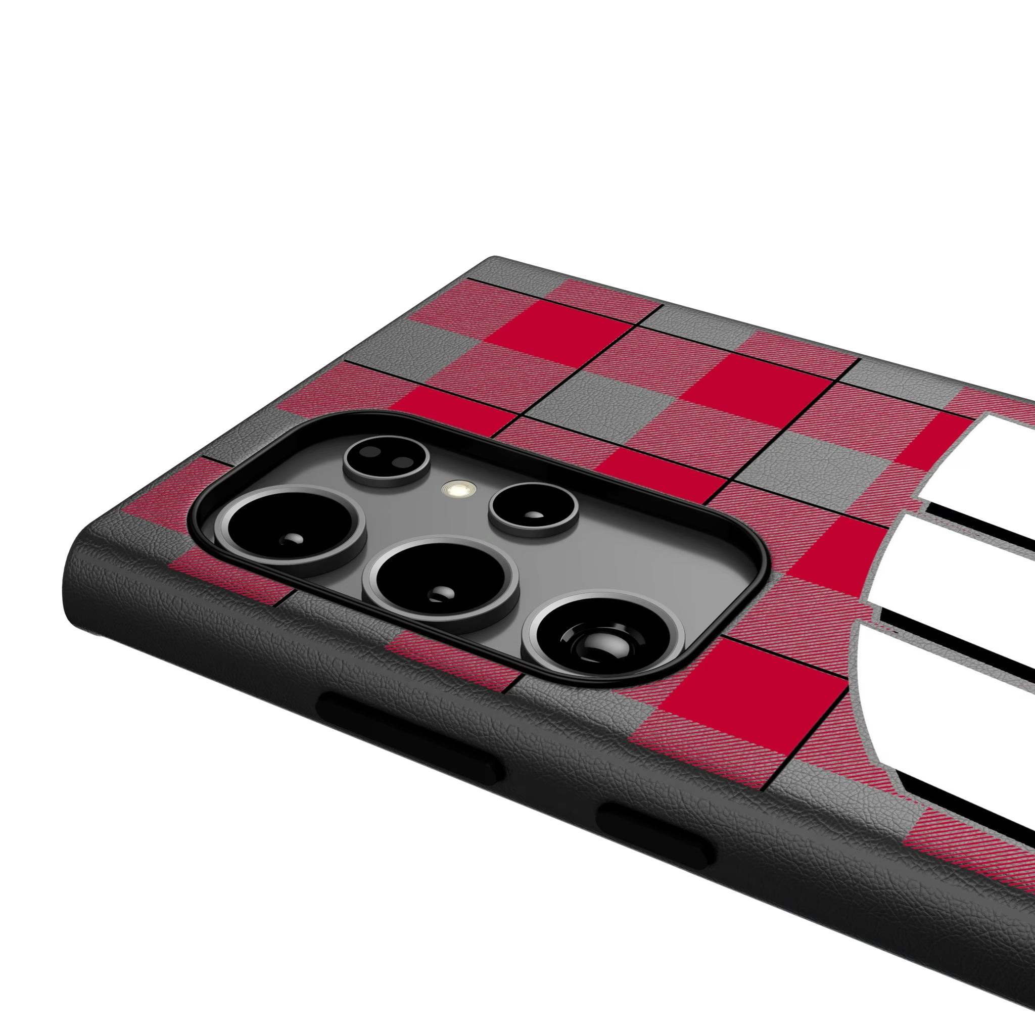 University of Wisconsin Badgers Plaid Galaxy MagSafe Compatible Phone Case for Samsung Galaxy - Detail