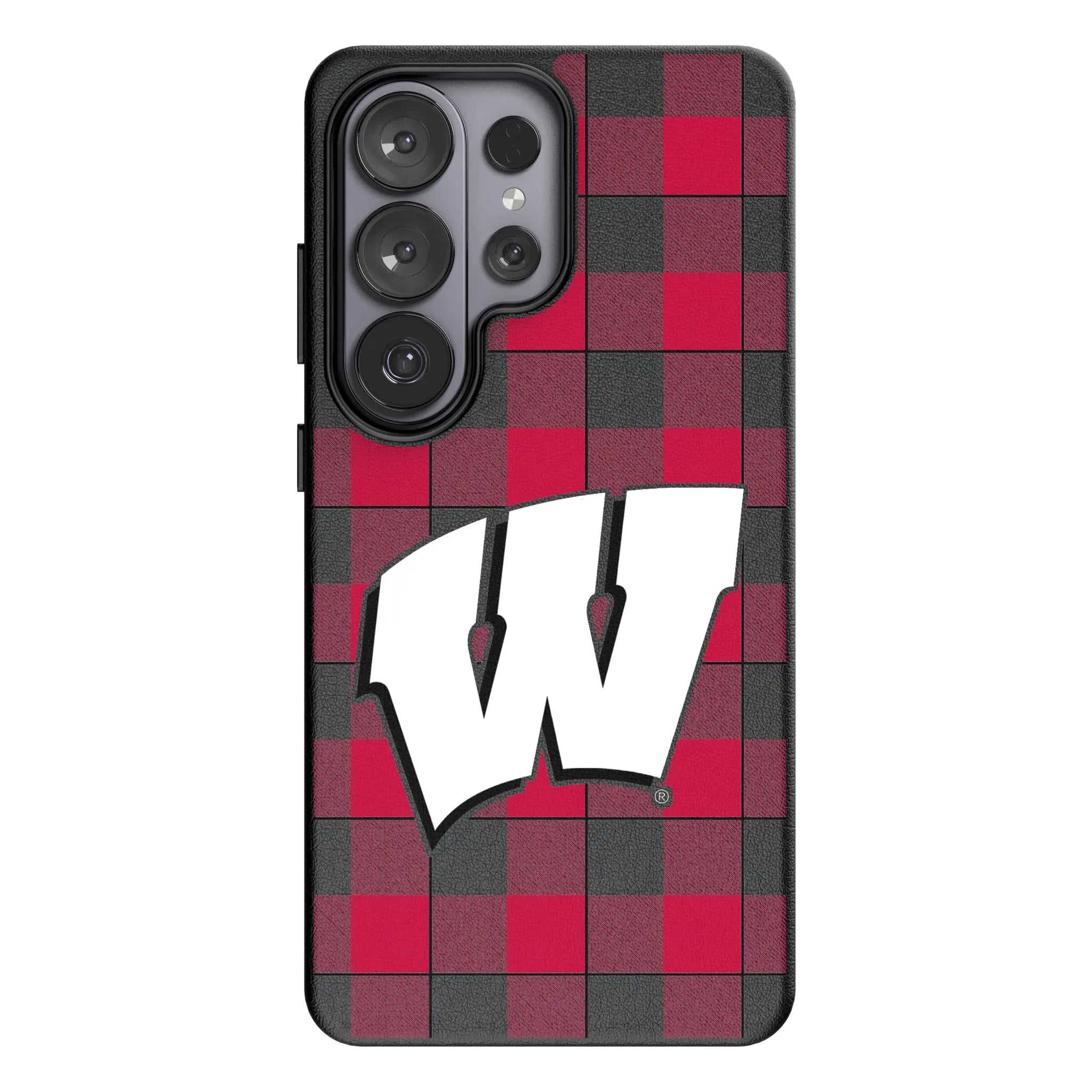 University of Wisconsin Badgers Plaid Galaxy MagSafe Compatible Phone Case for Samsung Galaxy#Device_Galaxy S26 Ultra