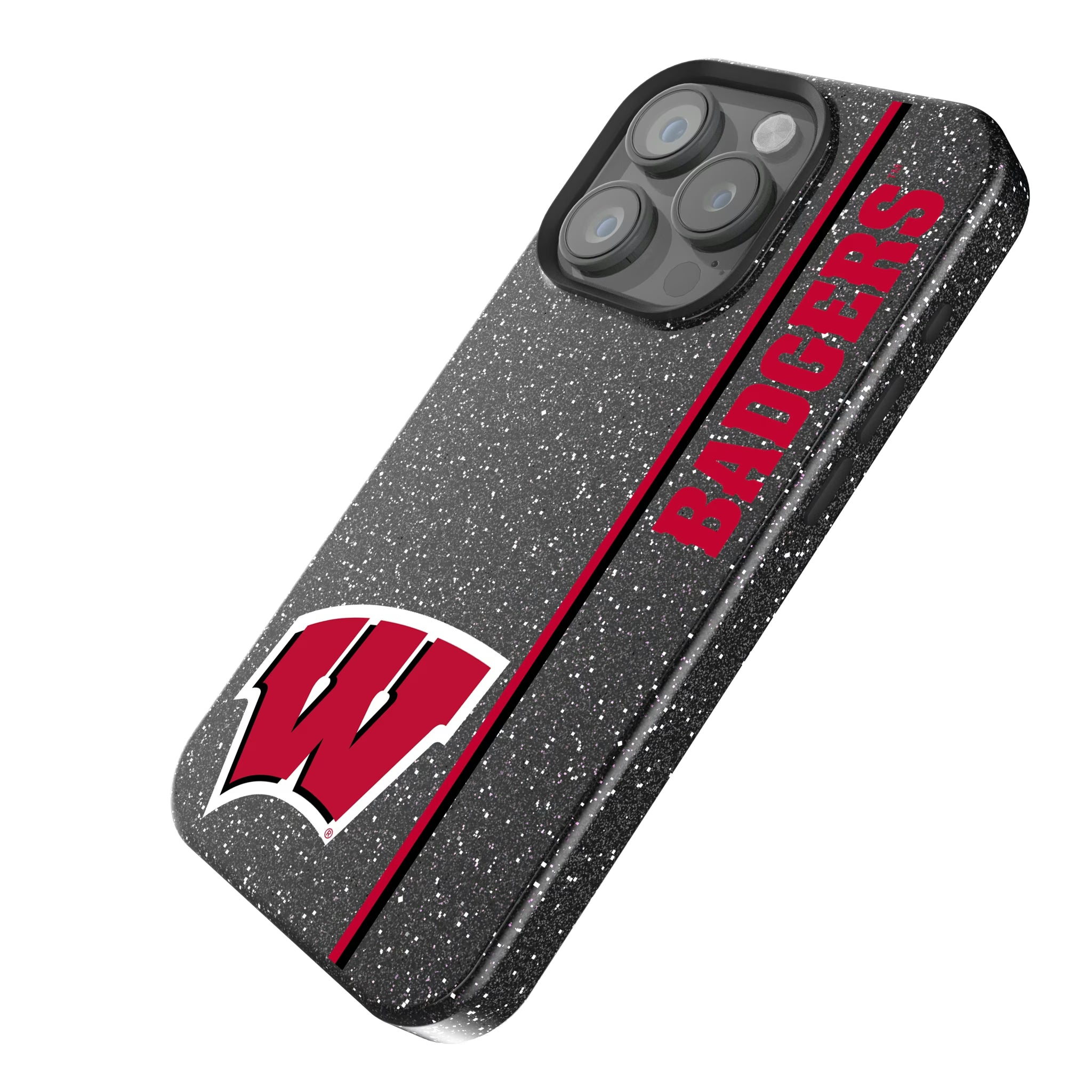 University of Wisconsin Badgers Sidebar iPhone Bling Phone Case for Apple iPhone - Isometric View