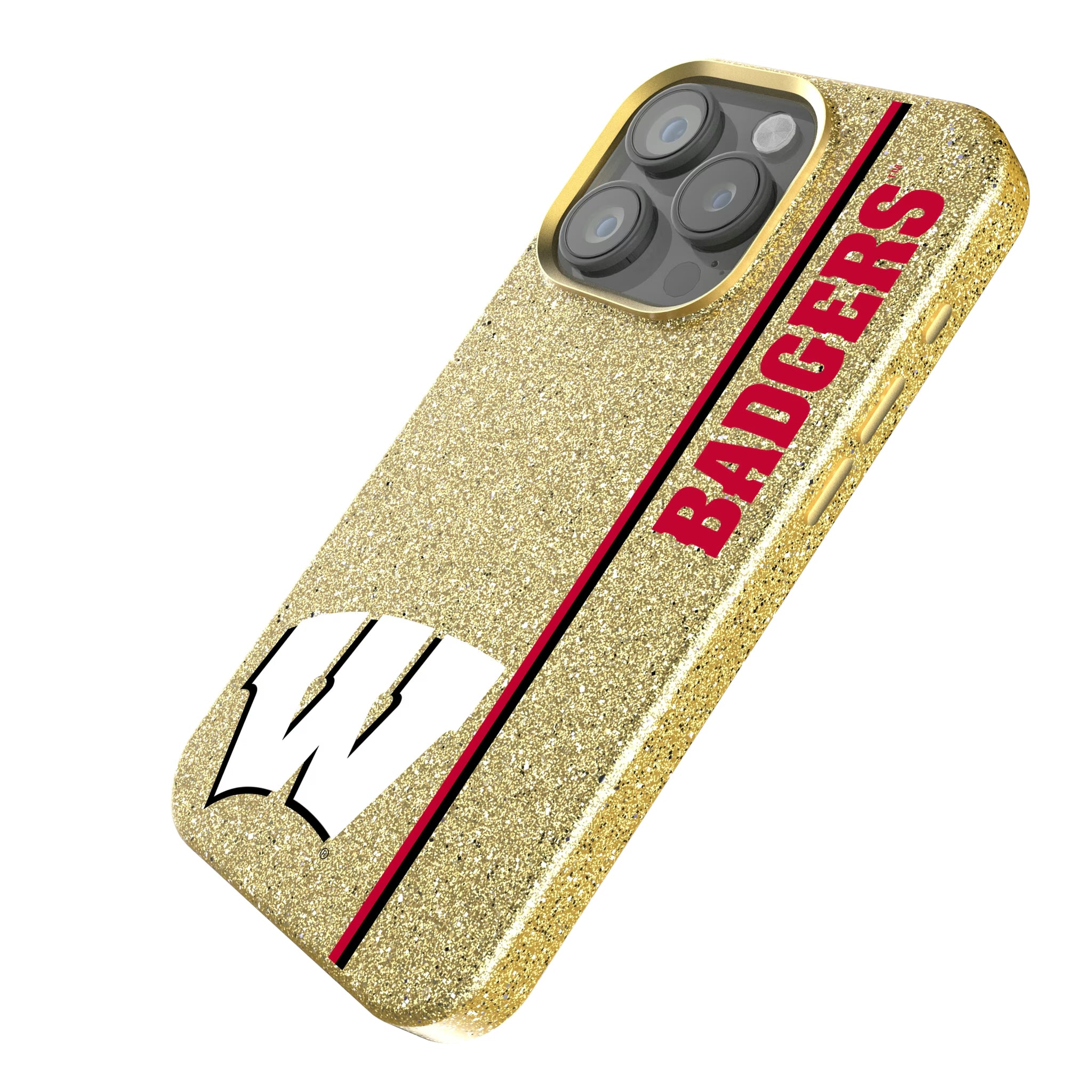 University of Wisconsin Badgers Sidebar iPhone Bling Phone Case for Apple iPhone - Isometric View